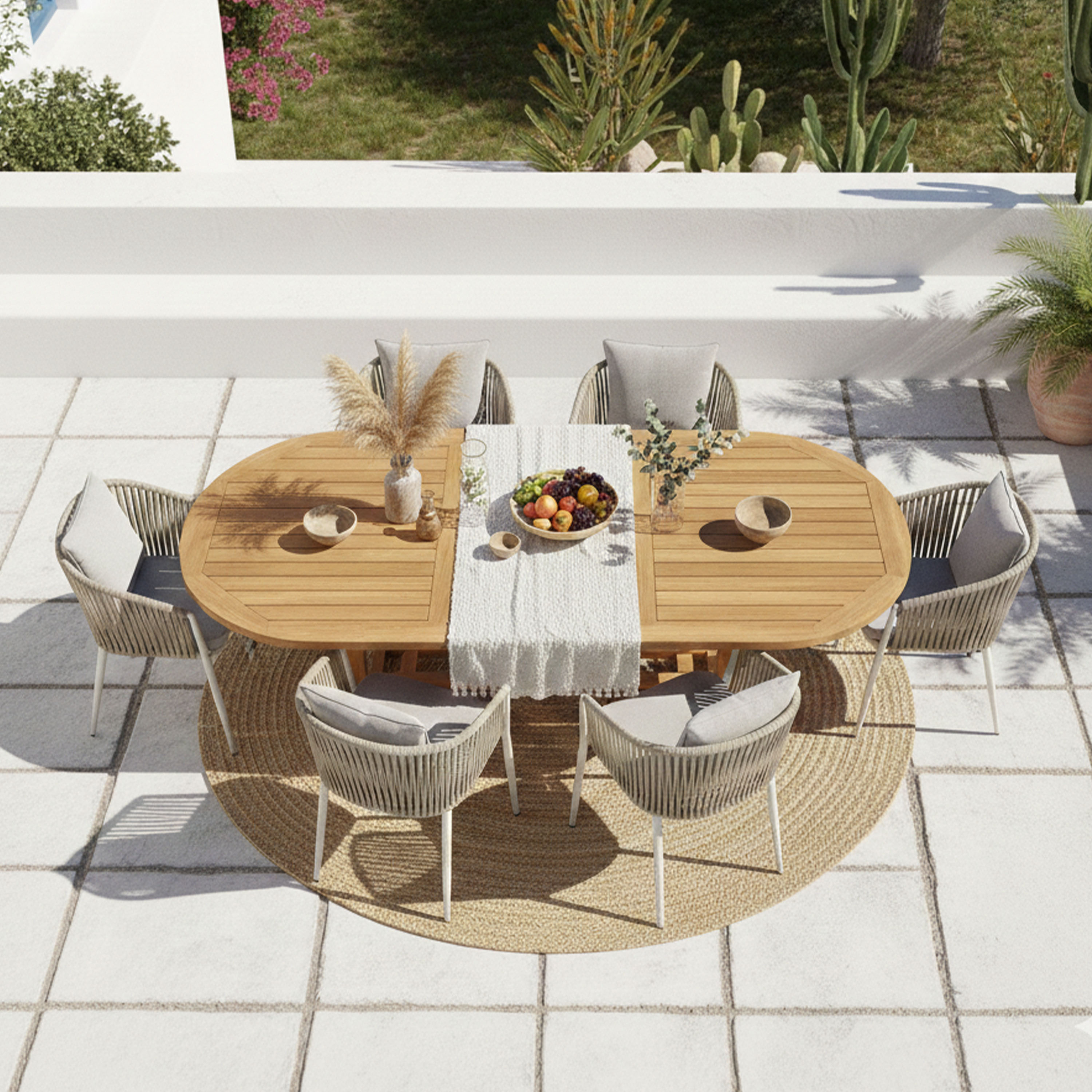 Marzi set - incl. 6 pcs Faye chair - Beige