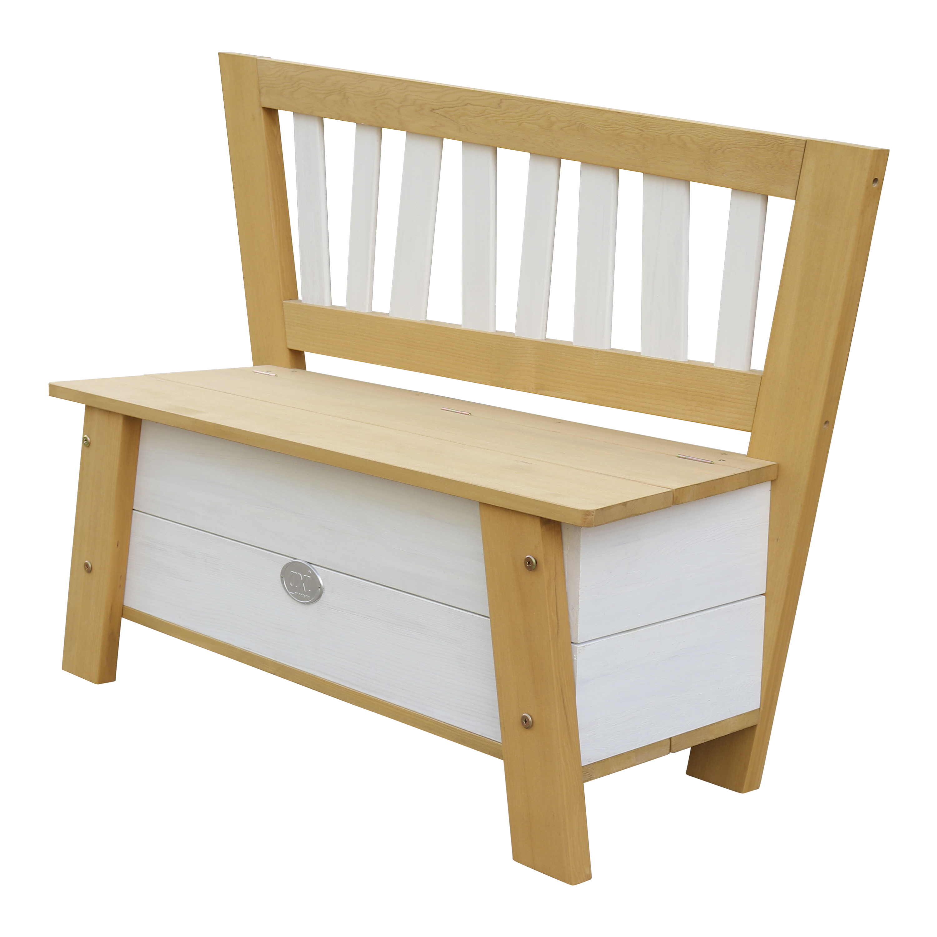 Corky Storage Bench Brown/White Corky Storage Bench Brown/White