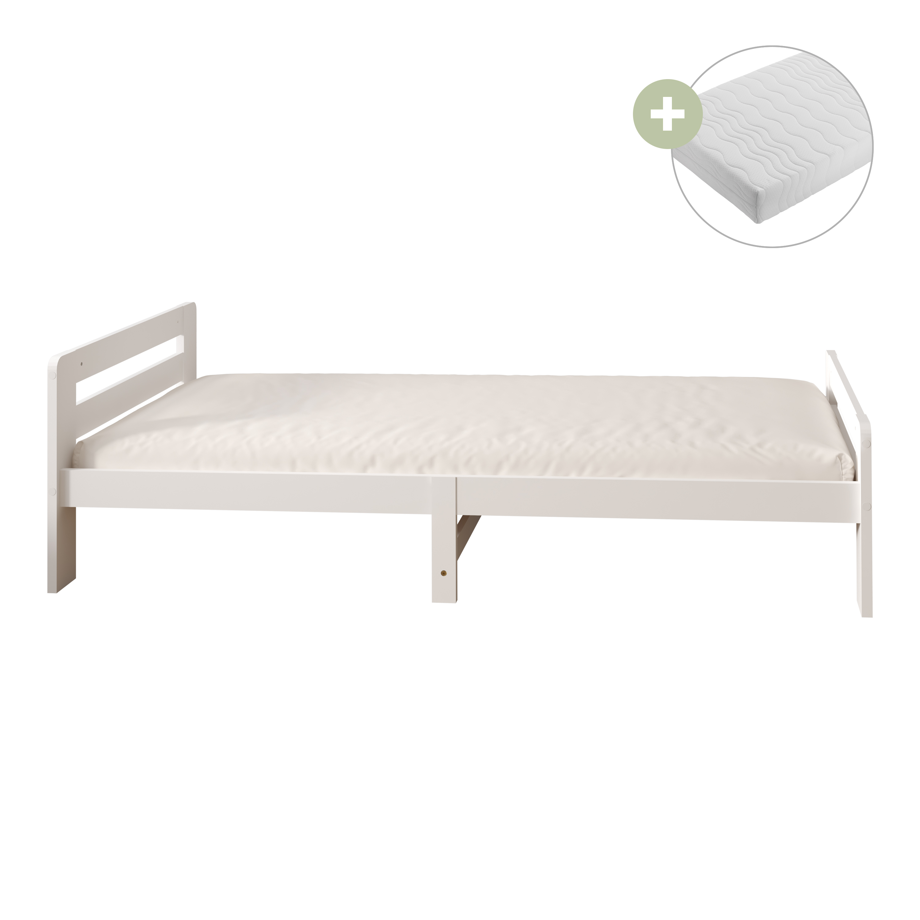 Olla Lit enfant - Blanc – Avec matelas