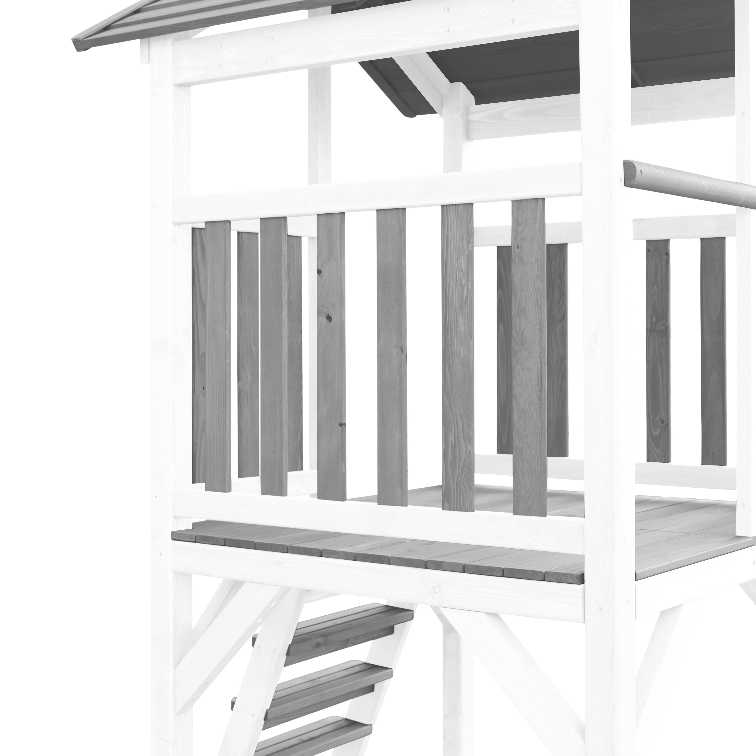 Beach Tower with Double Swing Grey/white - Blue Slide