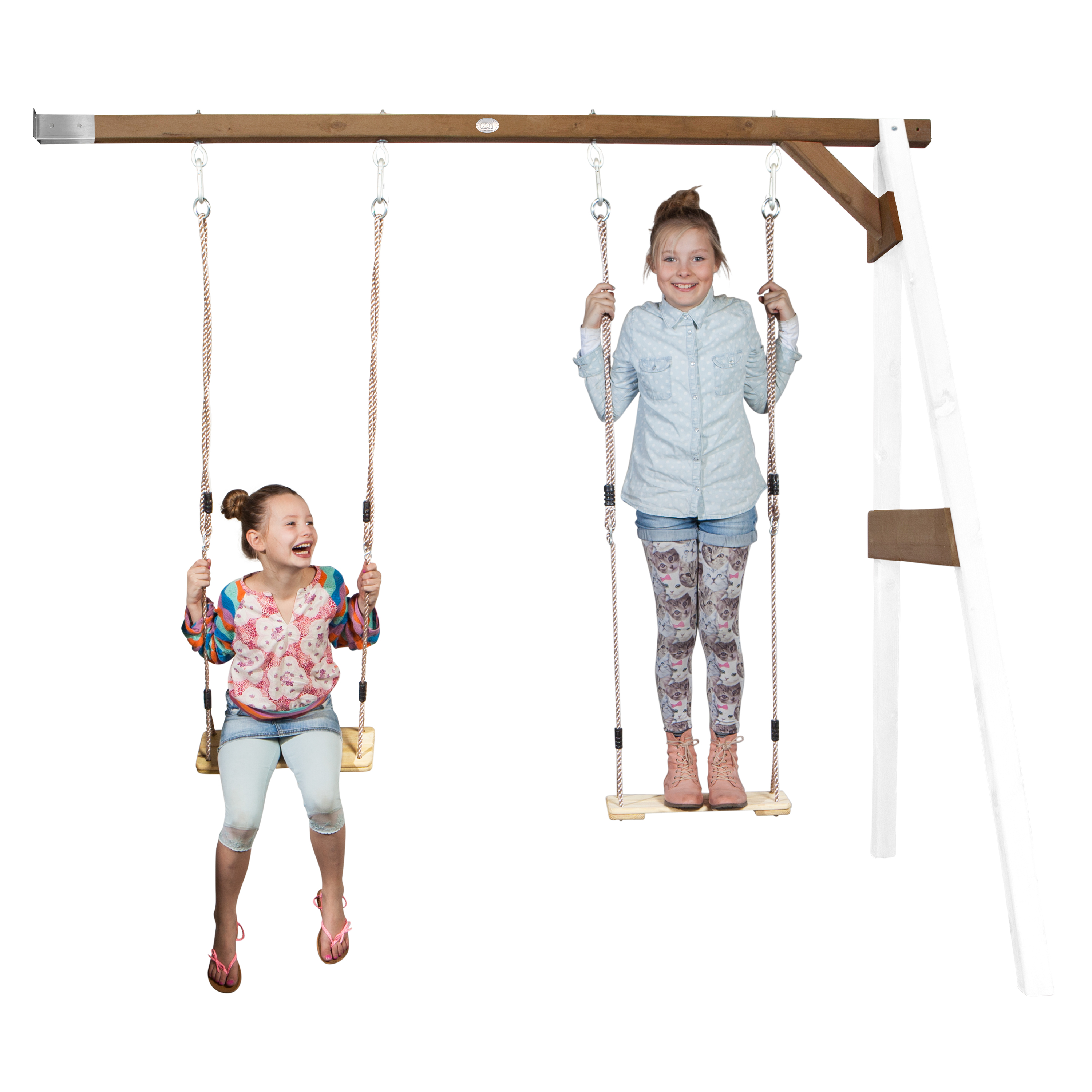 Double Swing Wall Mount White/Brown