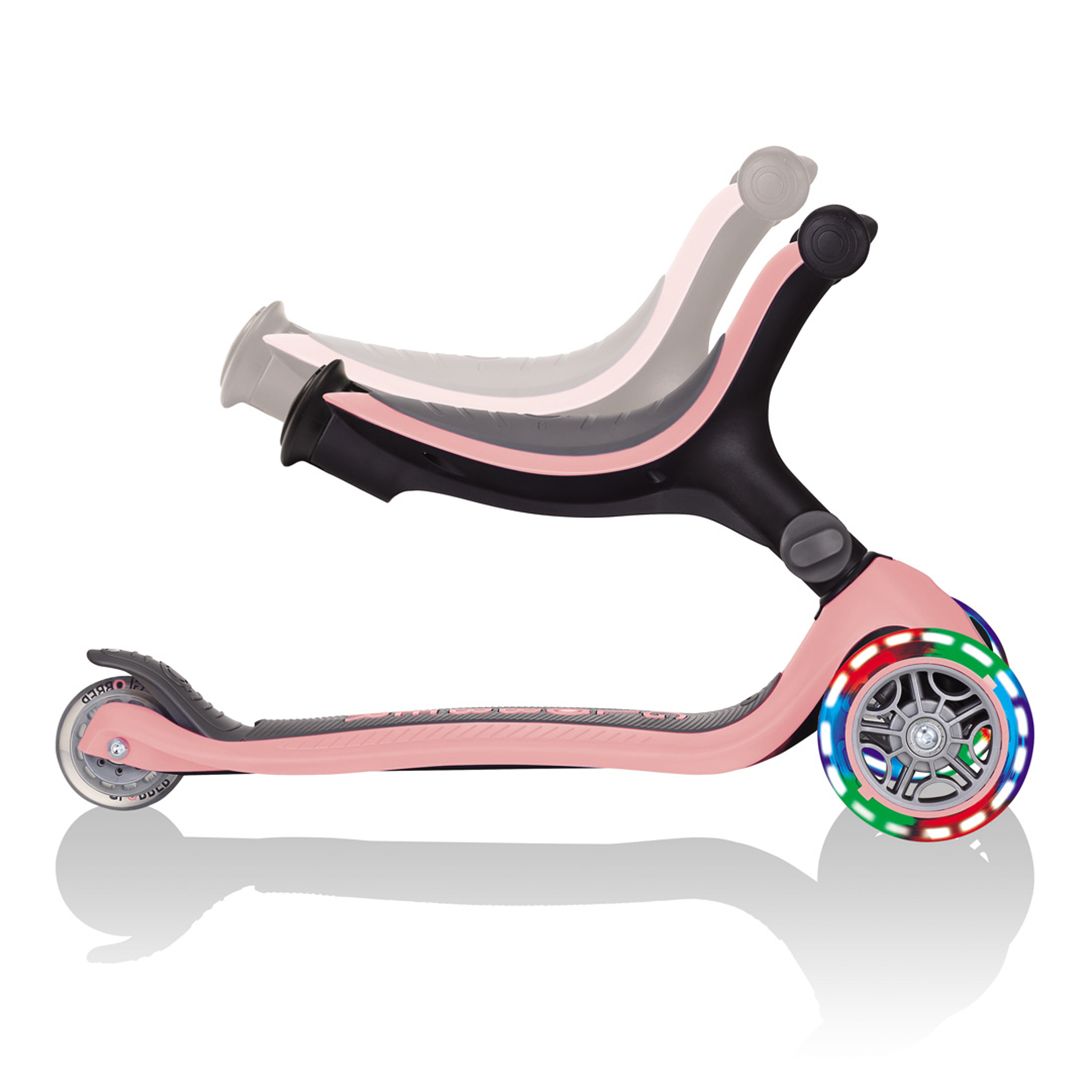 Go Up Foldable Plus Lights 3-in-1 Scooter Pastel Pink