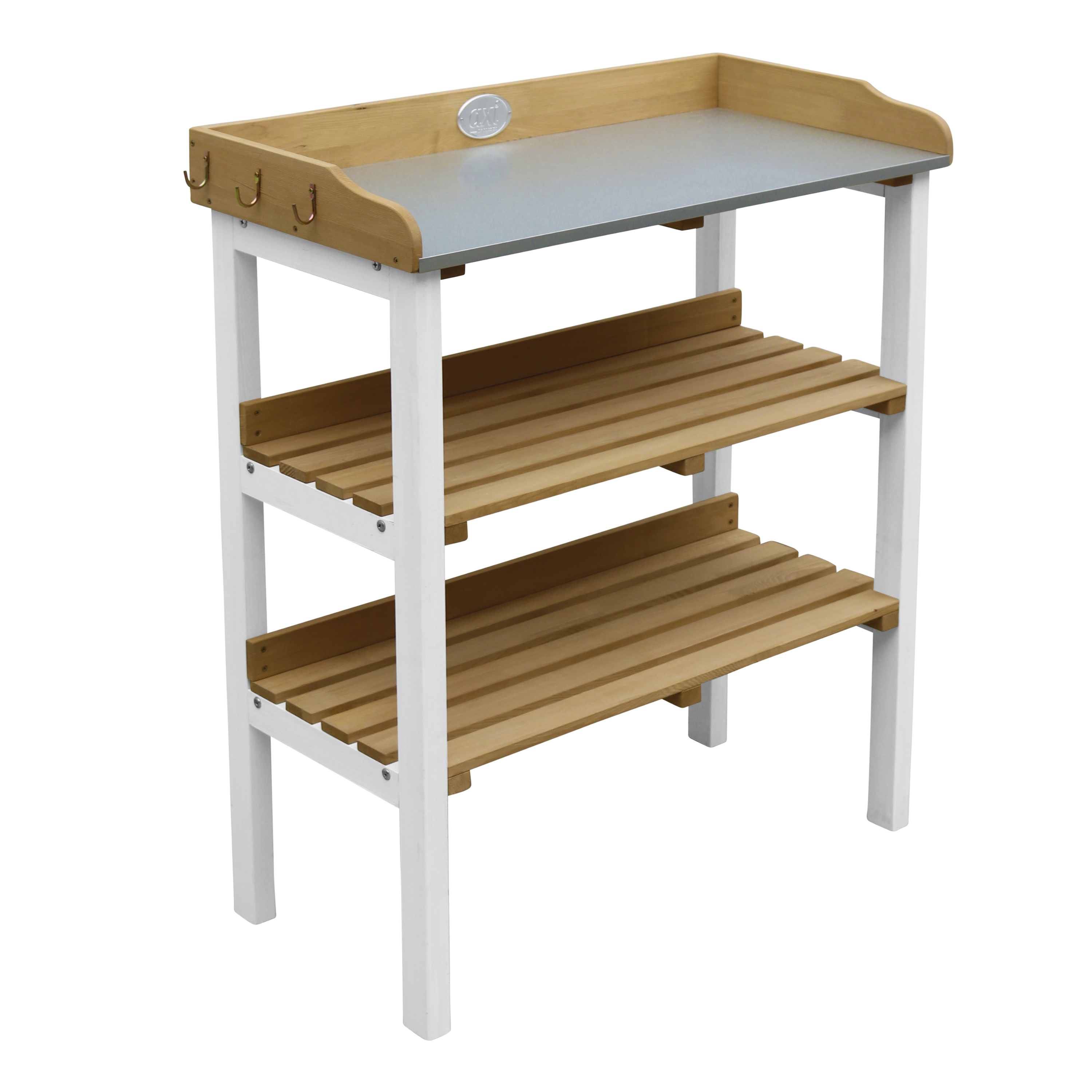 Oppottafel met opbergplanken Bruin/wit Oppottafel met opbergplanken Bruin/wit