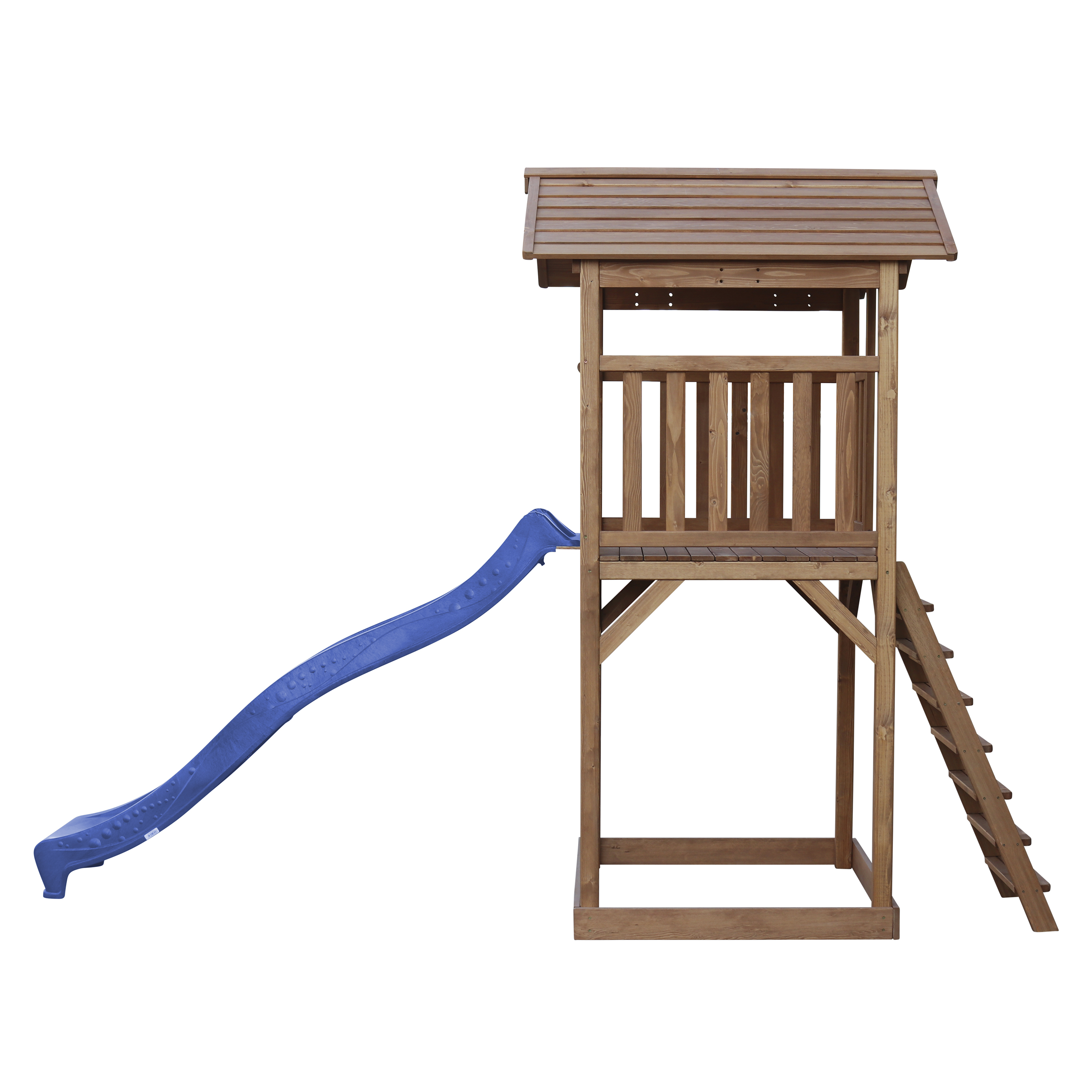 Beach Tower Speeltoren Bruin - Blauwe Glijbaan