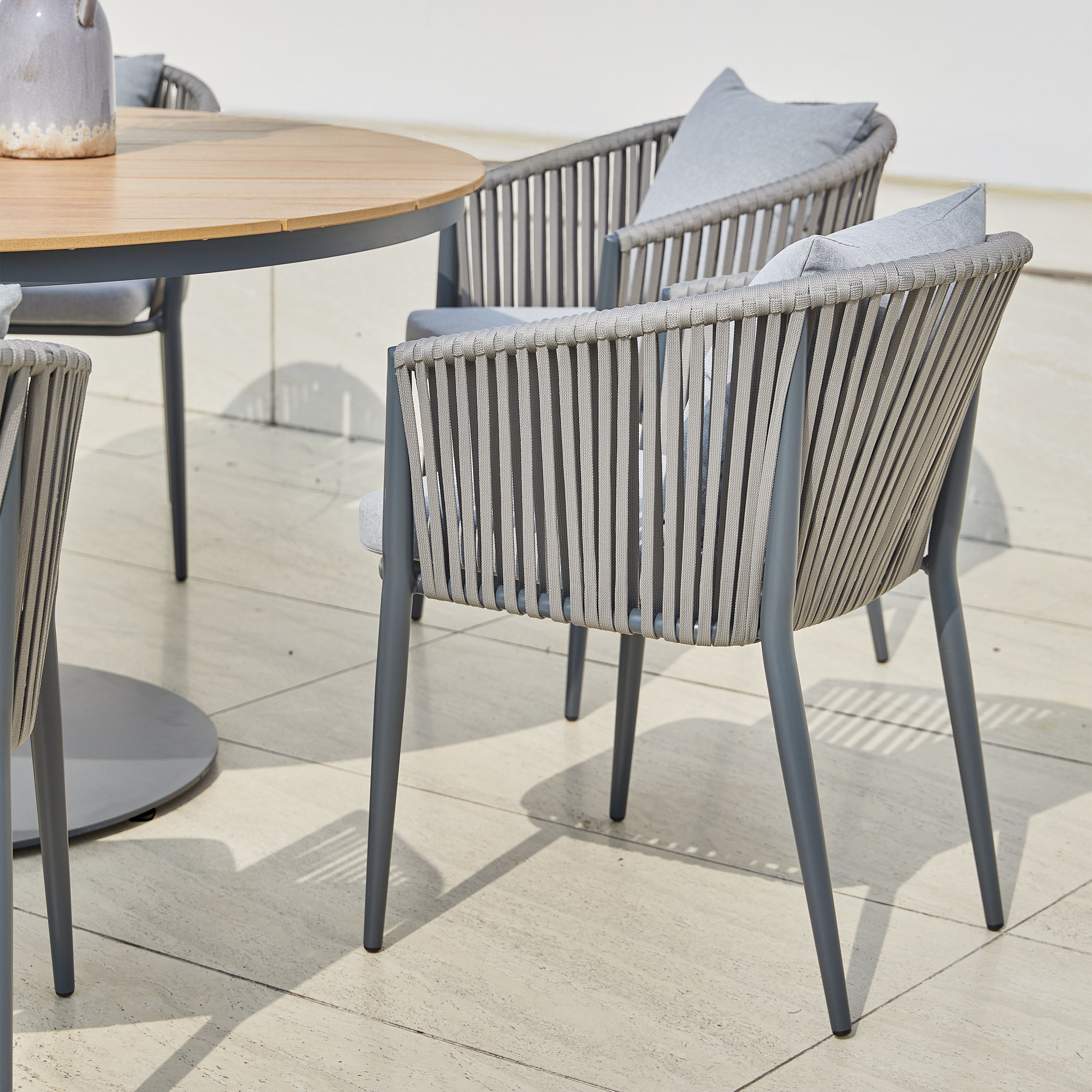 Jay/Faye Ensemble de jardin, 150 cm, 7 pièces -Anthracite
