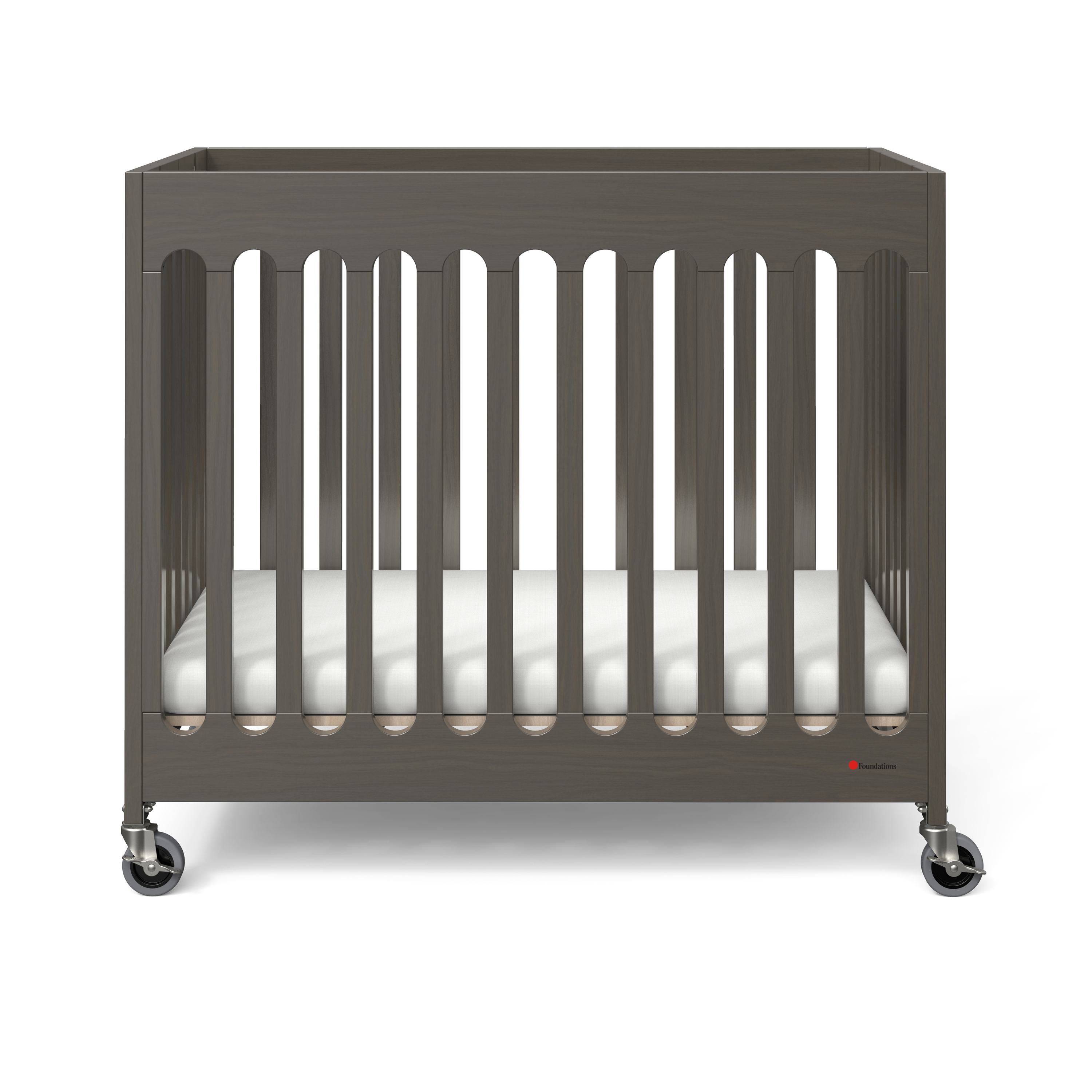 Boutique inklapbaar babybedje van hout - Grijs Boutique inklapbaar babybedje van hout - Grijs