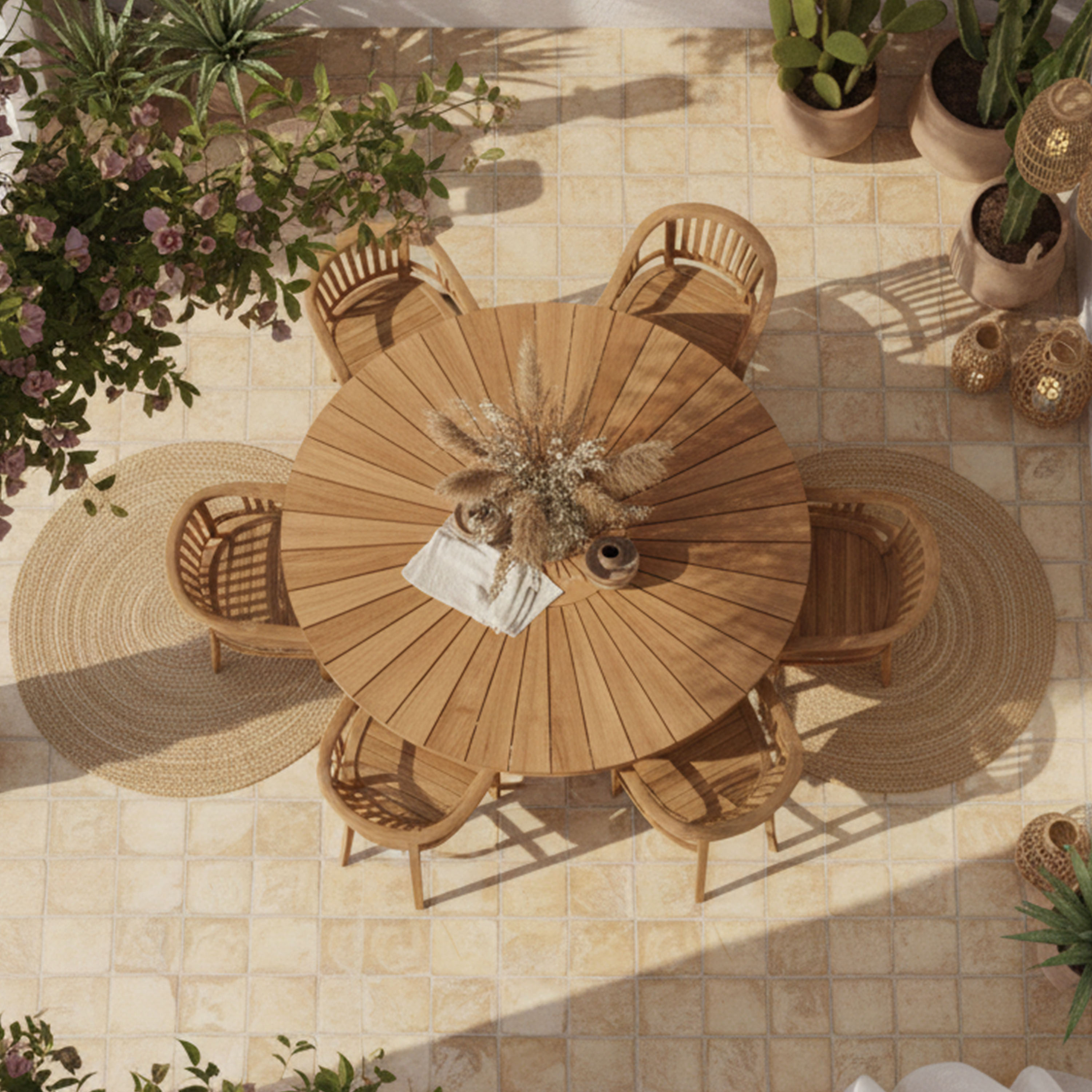 Hani/Talia 150 cm Tuinset 7-delig Teak
