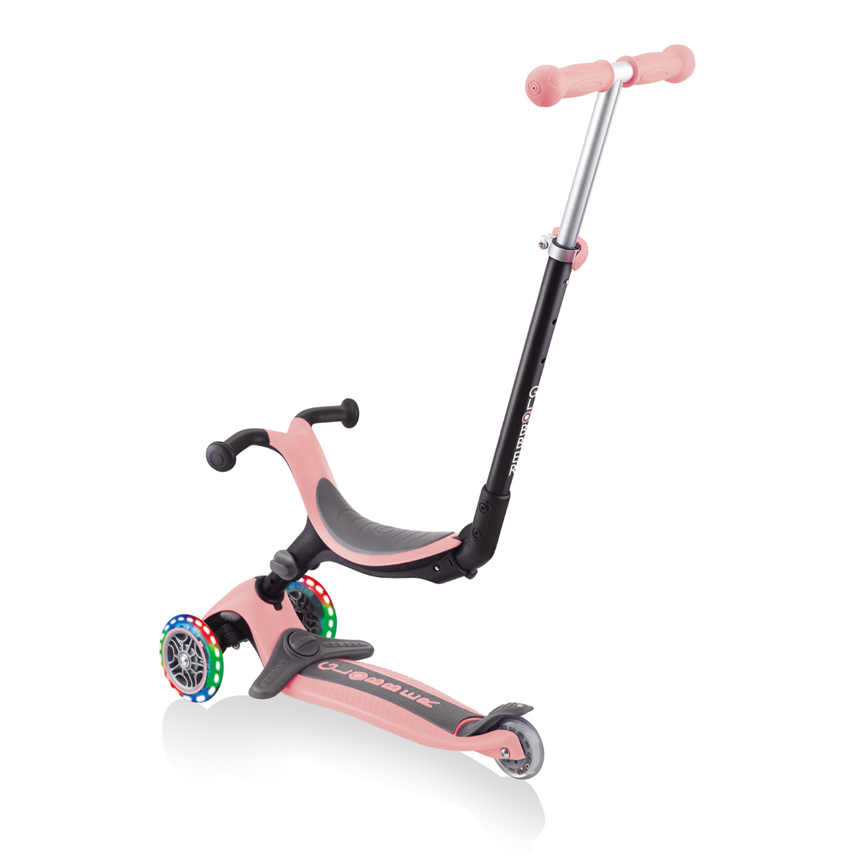 Go Up Foldable Plus Lights 3-in-1 Scooter Pastel Pink