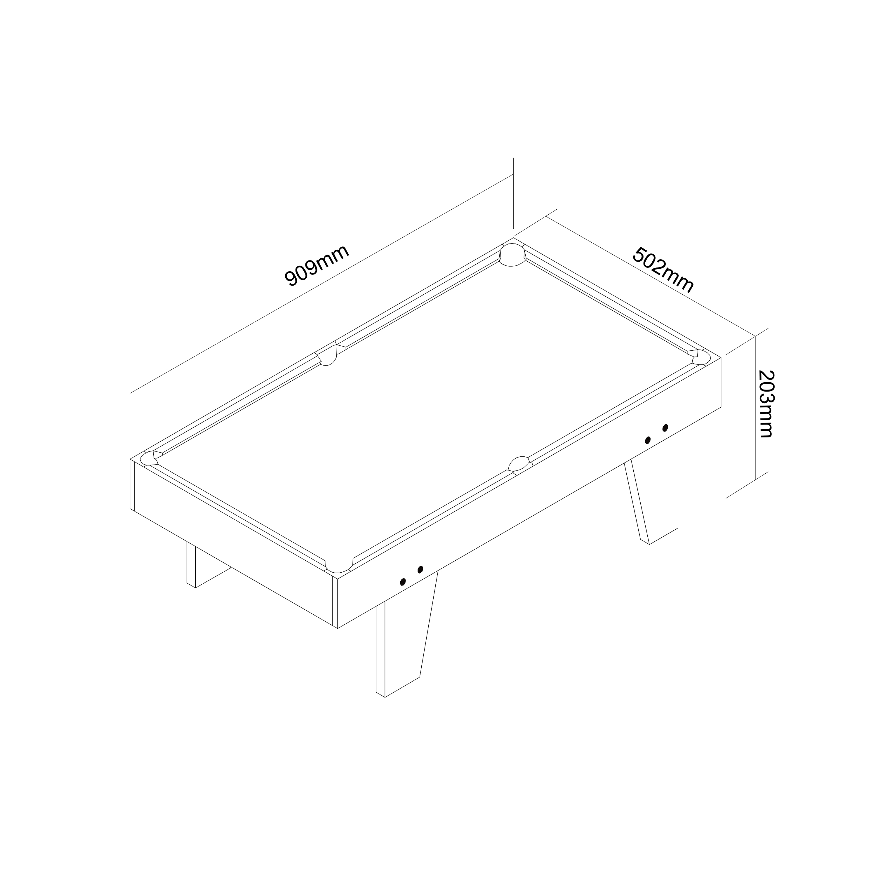 Pool Table Mini 3ft - Oak/Grey