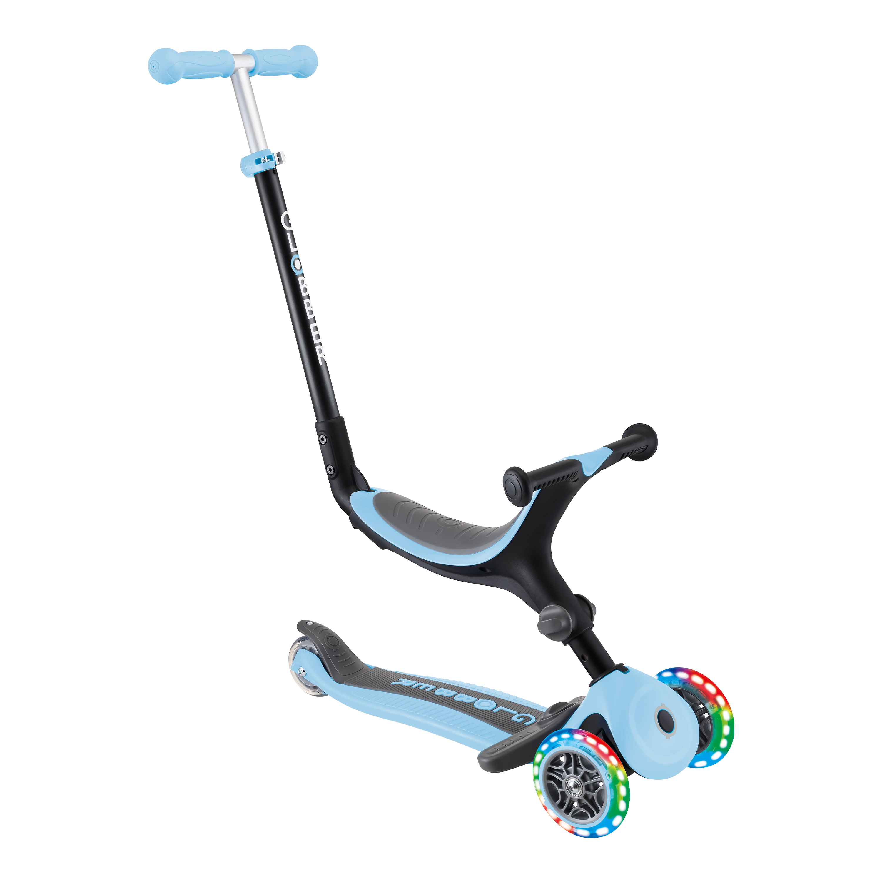 Go Up Foldable Plus Lights 3-in-1 Scooter Pastel Blue