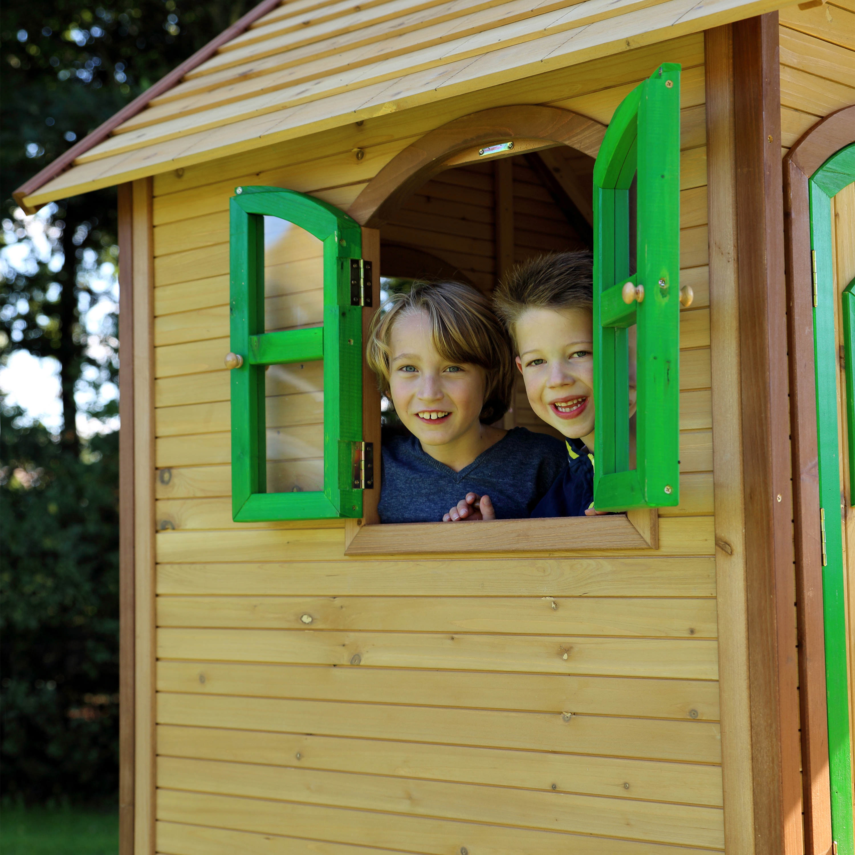 Laura Playhouse Brown/green - Blue Slide