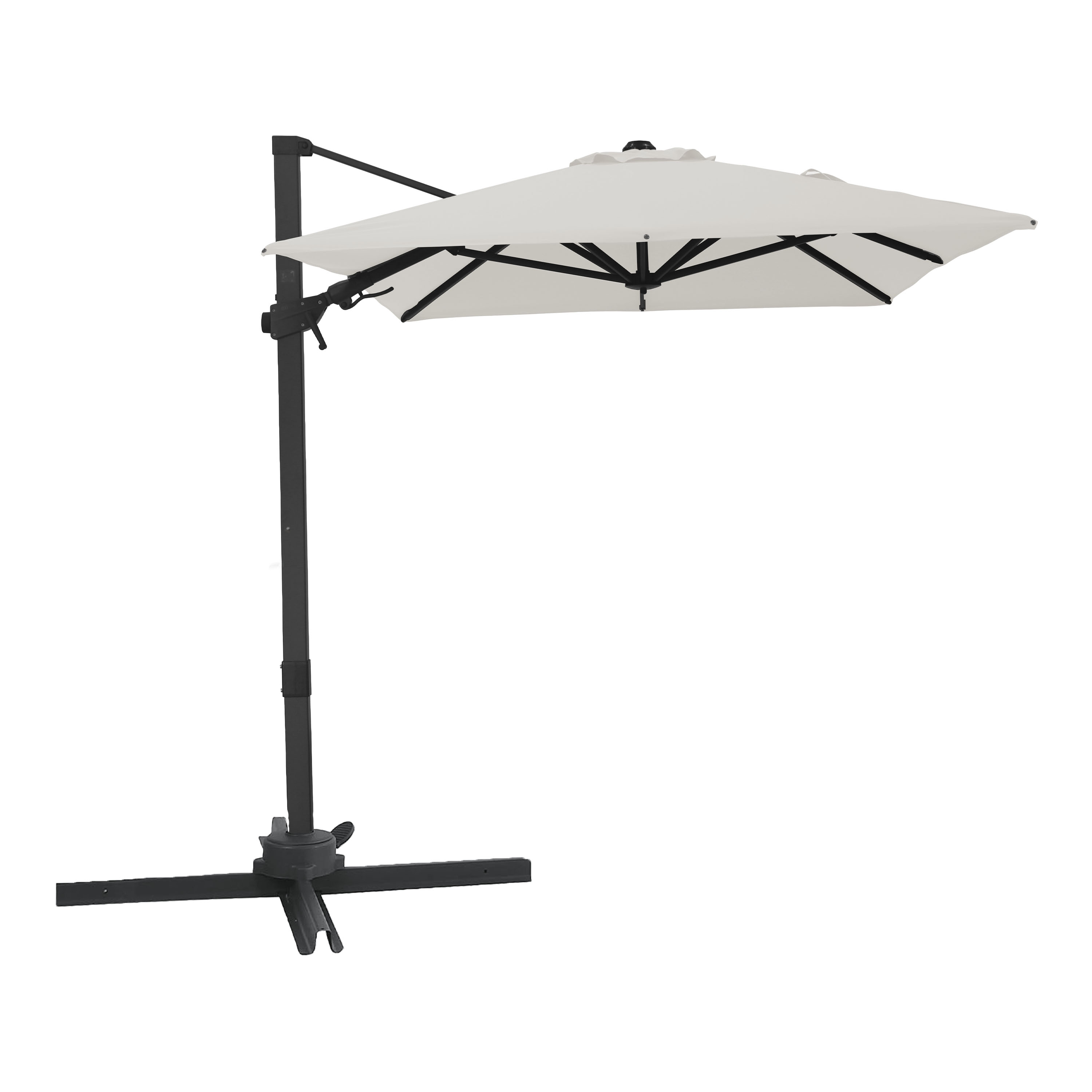 Nyra Parasol déporté 200 x 300 cm Anthracite/Beige