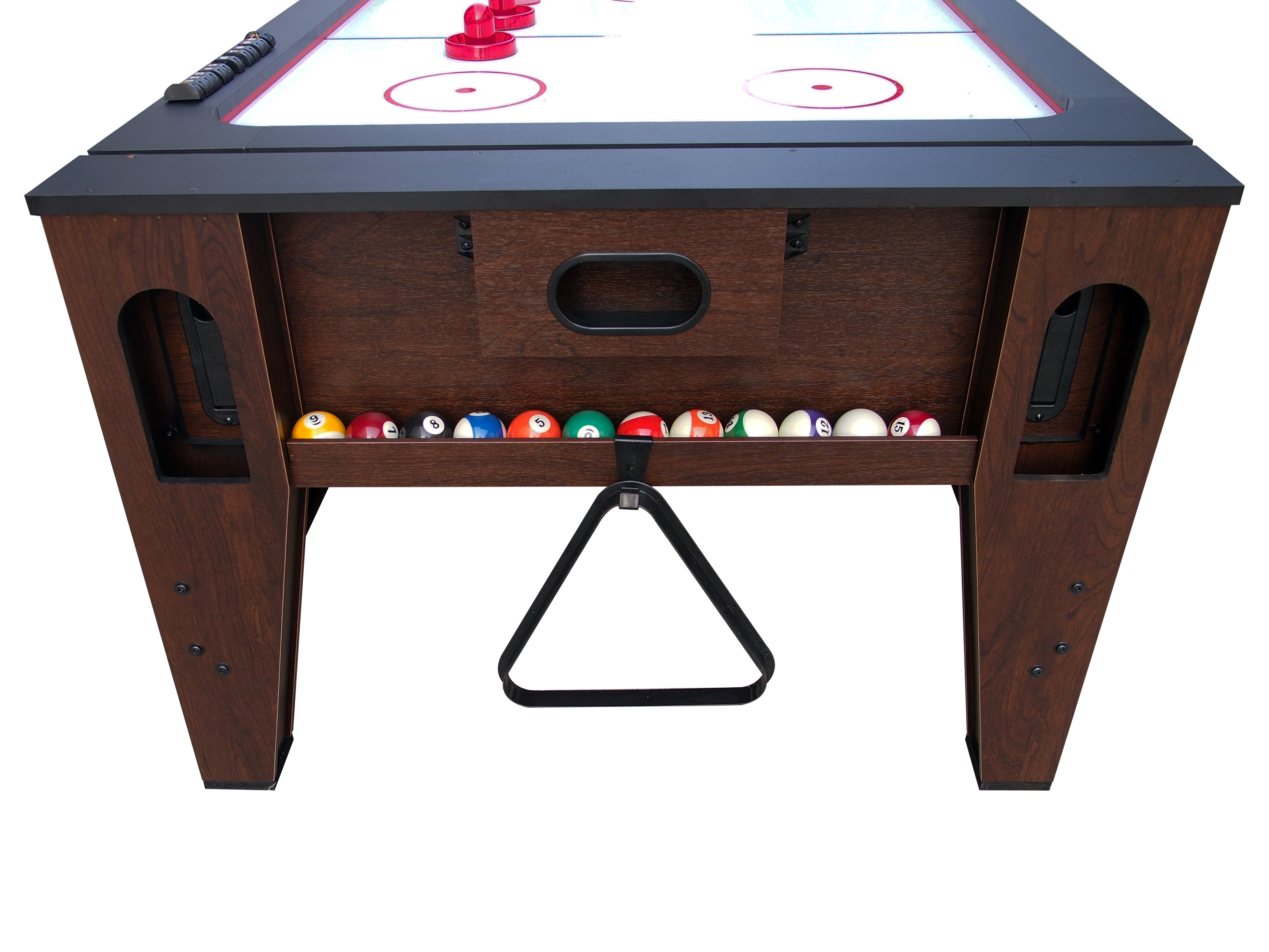 Table de Billard & Air Hockey Reverso 6ft marron / rouge pou