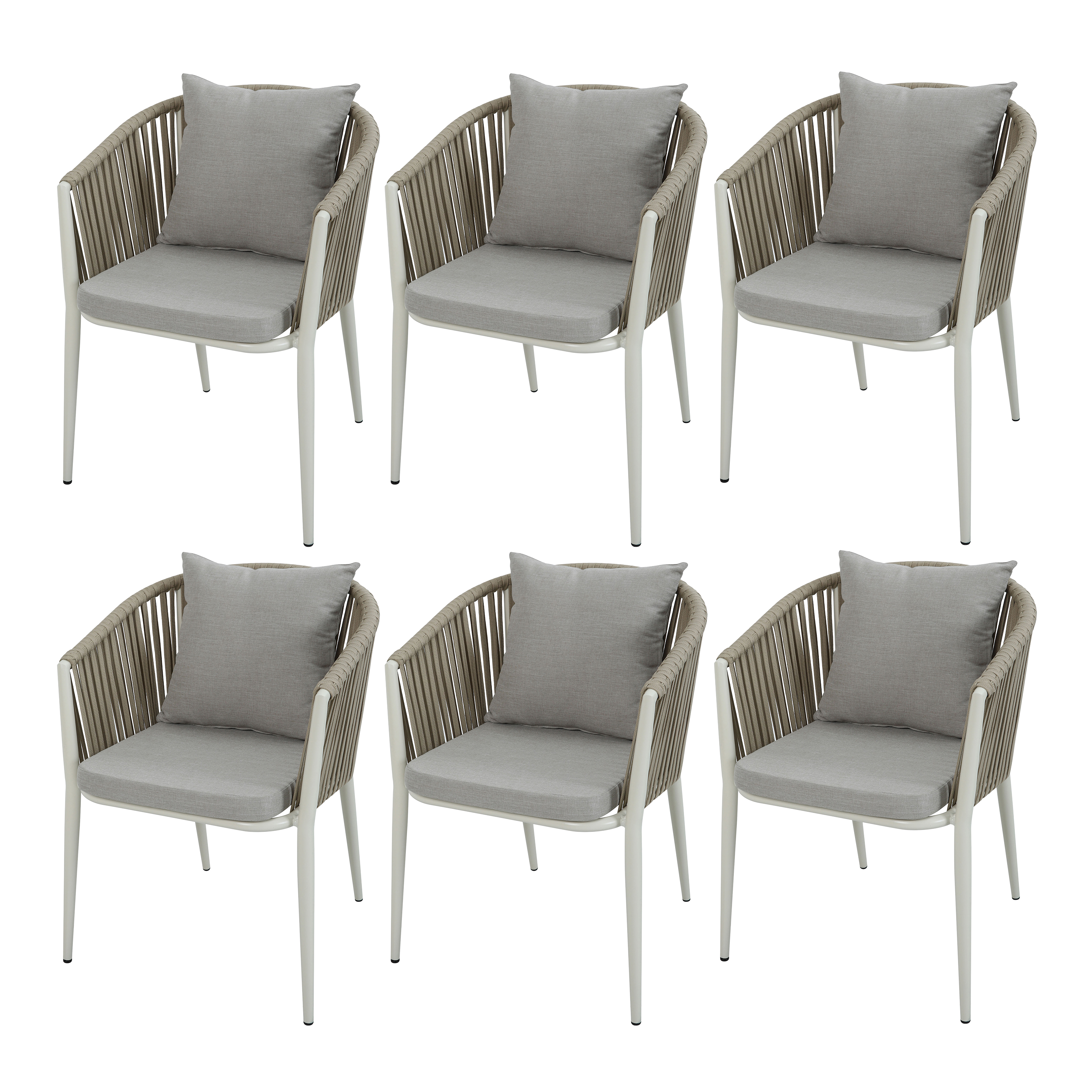 Faye Chaises Beige – Lot de 6 pièces