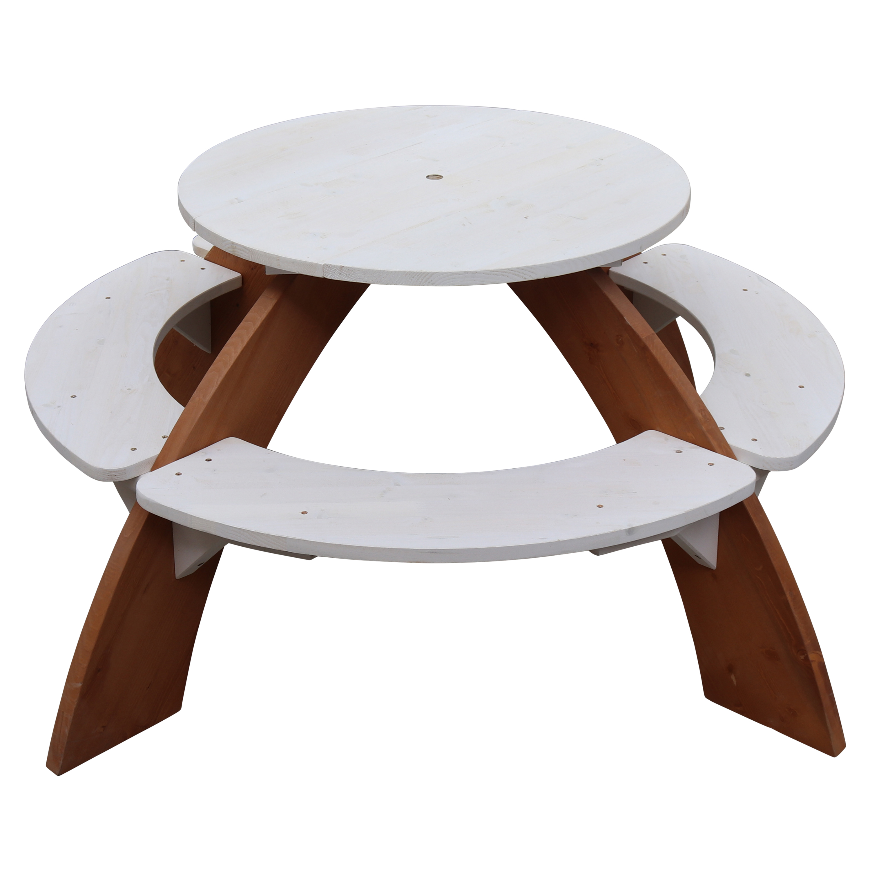 Orion Picknicktafel Grijs/wit - Parasol Blauw