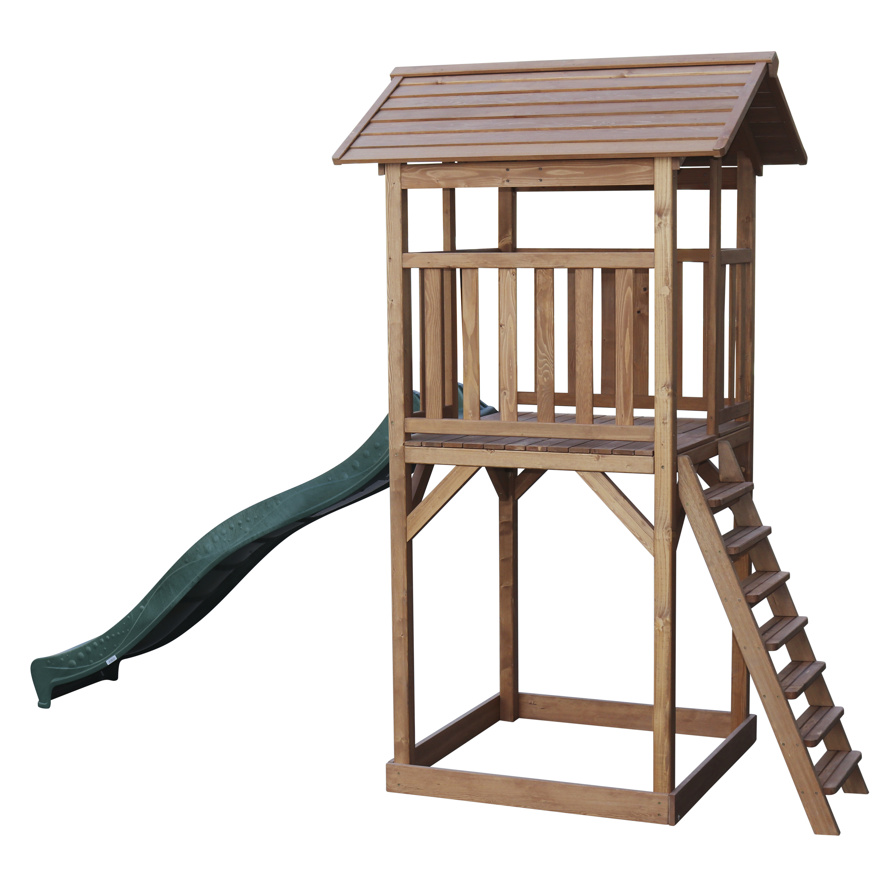 Beach Tower Speeltoren Bruin - Groene Glijbaan
