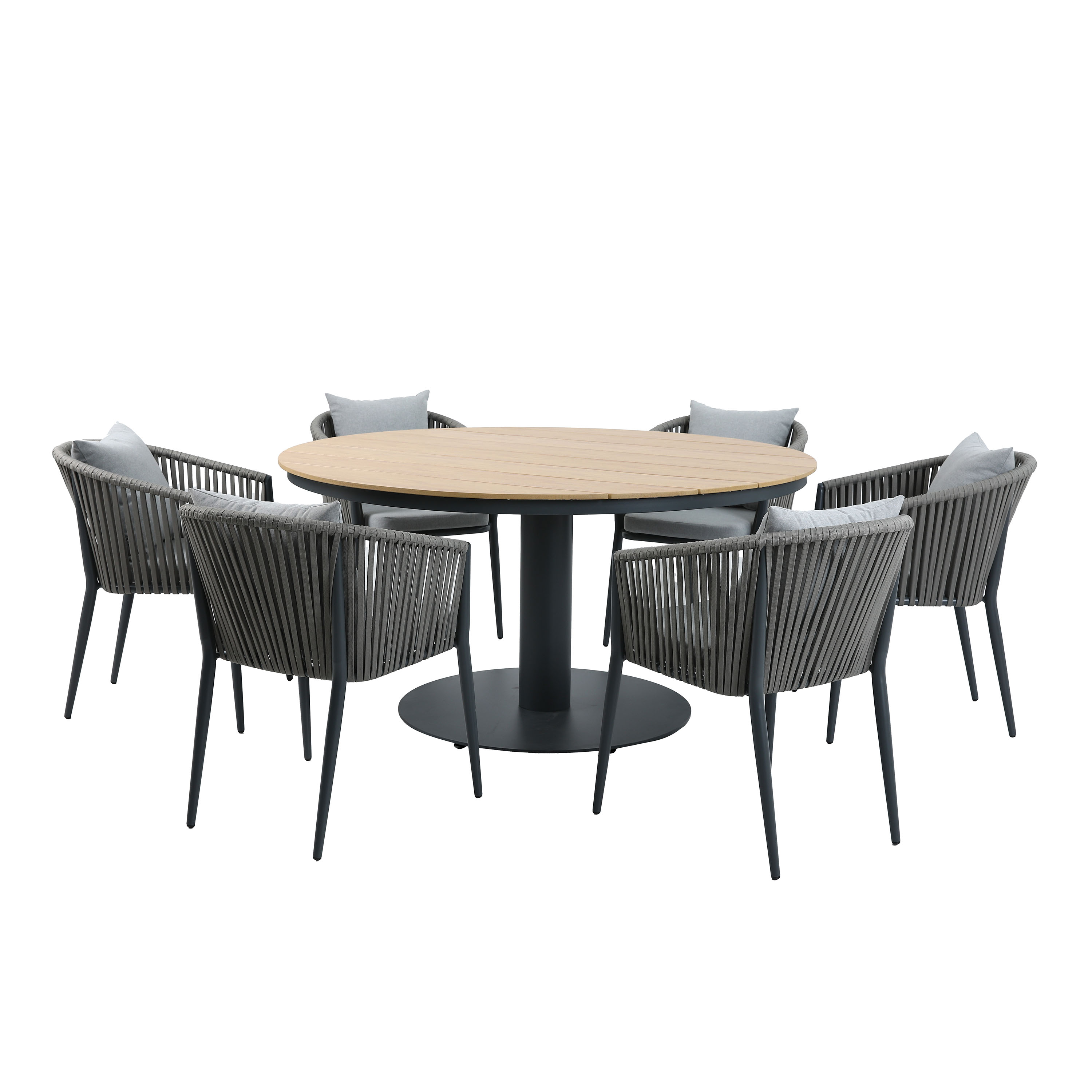 Jay/Faye Ensemble de jardin, 150 cm, 7 pièces -Anthracite