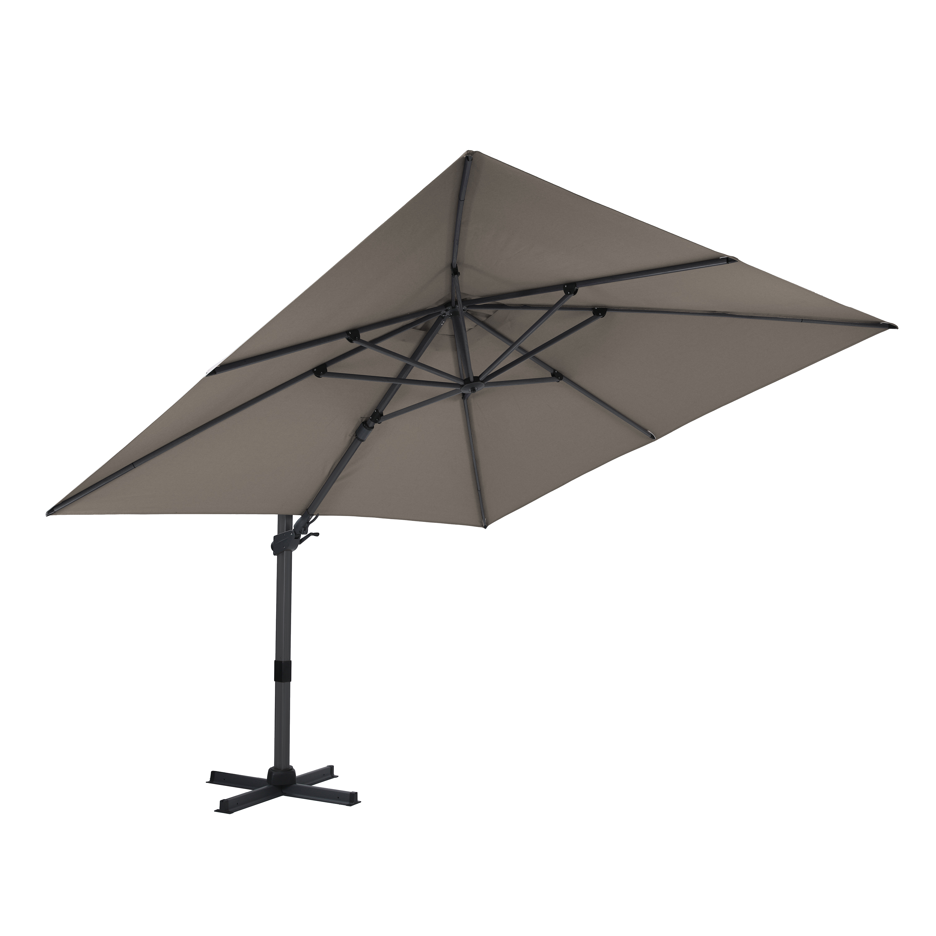 Apollo Premium Zweefparasol 300x300 Antraciet/taupe