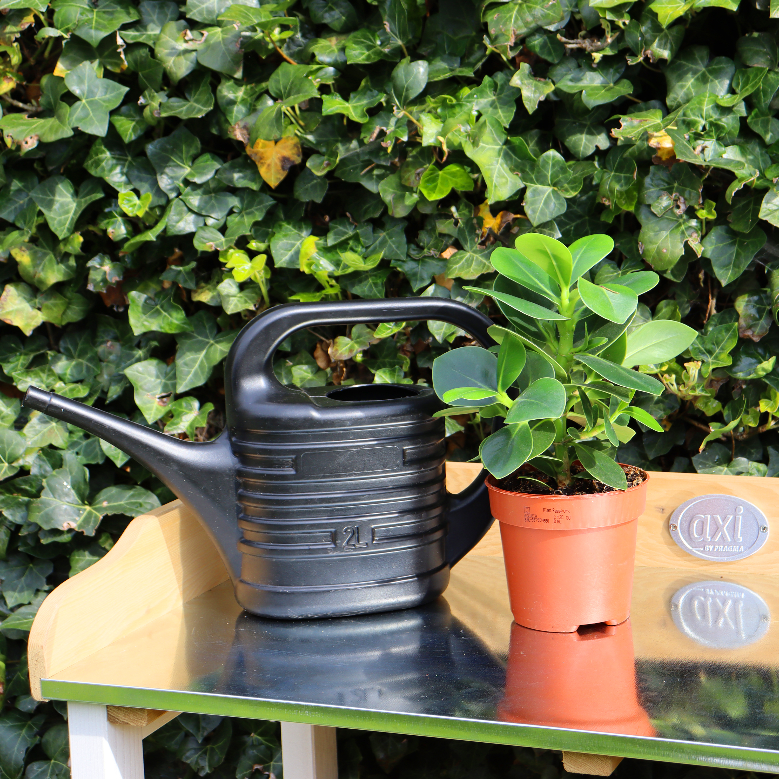 Oppottafel met opbergplanken Bruin/wit