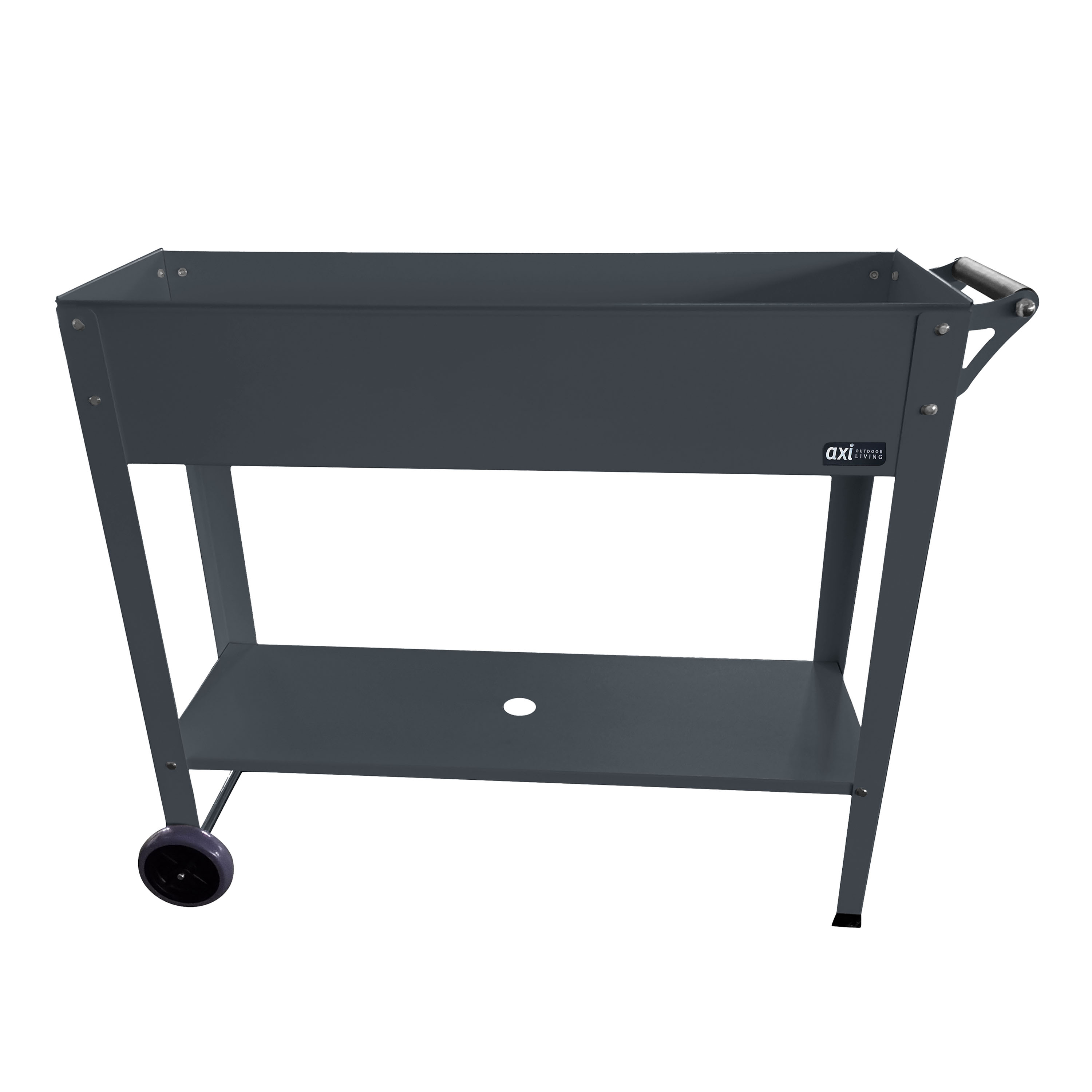 Verhoogde Plantenbak op Wielen van Metaal Antraciet