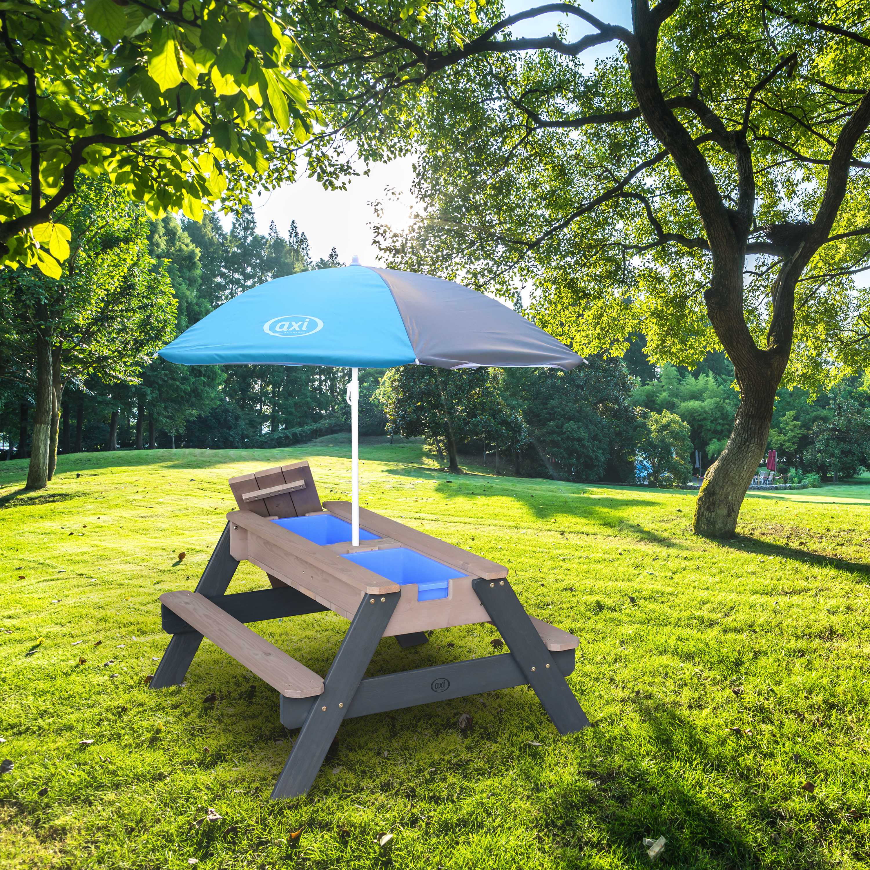Nick Zand & Water Picknicktafel Antraciet/grijs - Parasol Gr