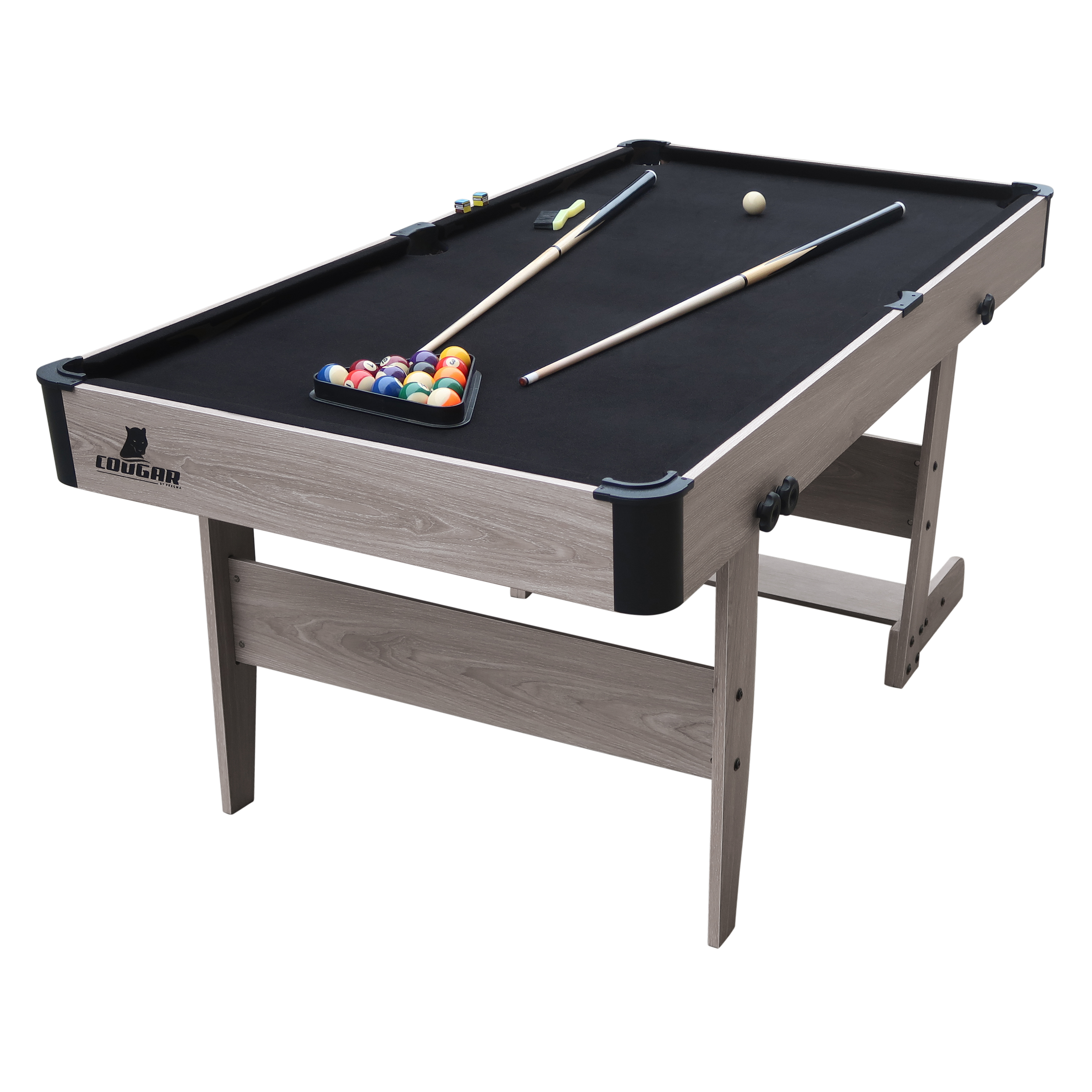 Hustle XL foldable Pool Table Oak/Black