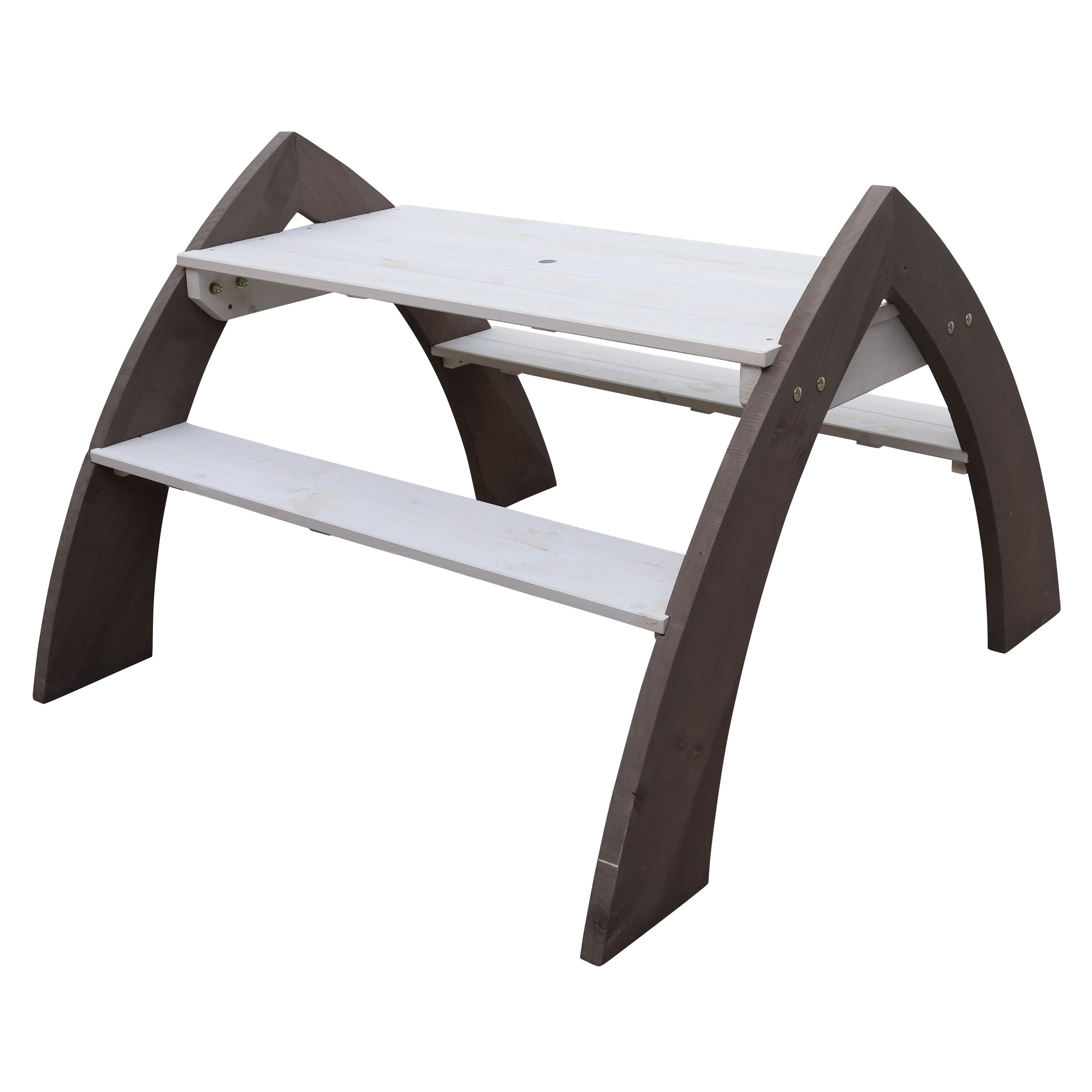 Kylo Picknicktafel Grijs/wit - Parasol Blauw