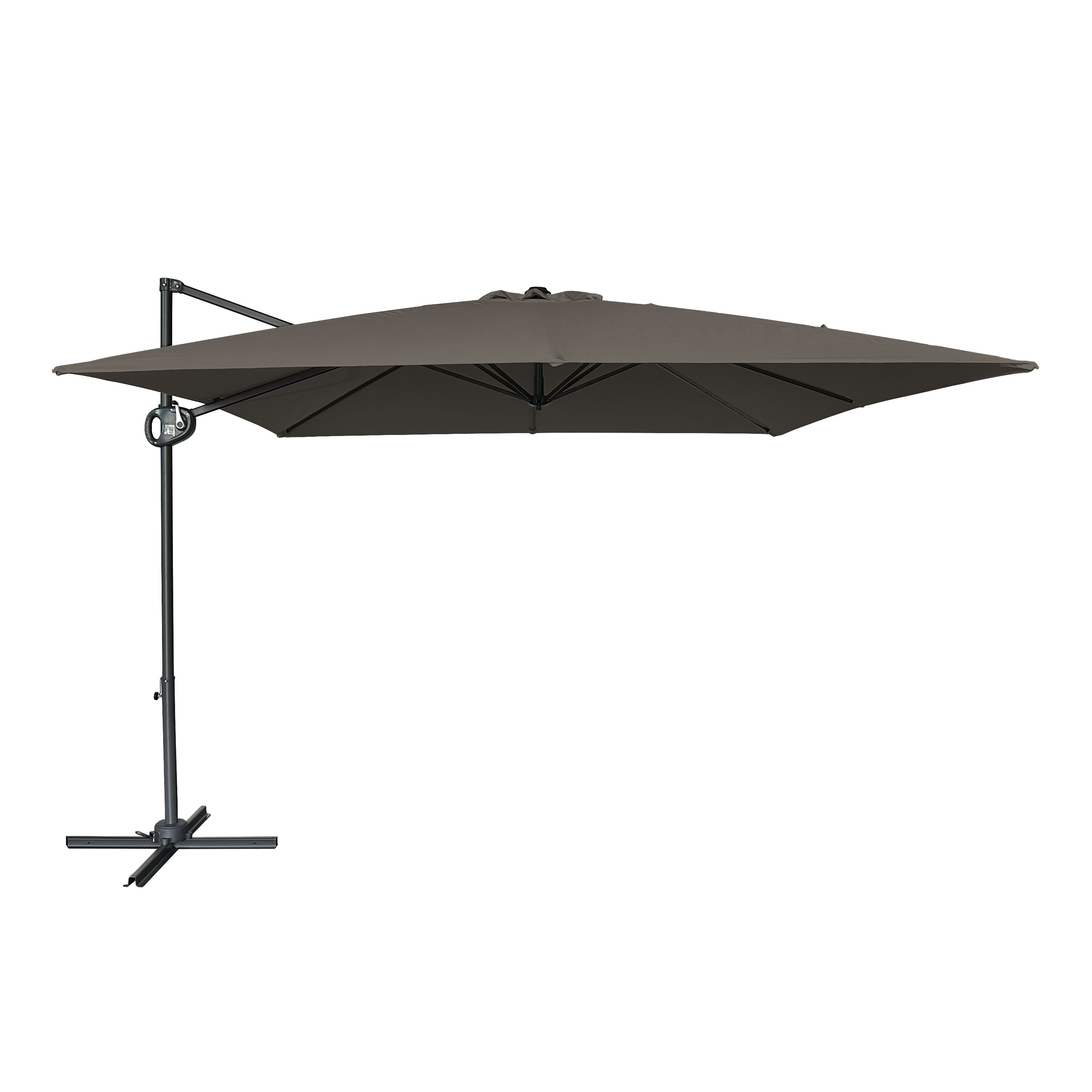 Mira Zweefparasol 300x300cm Antraciet/taupe