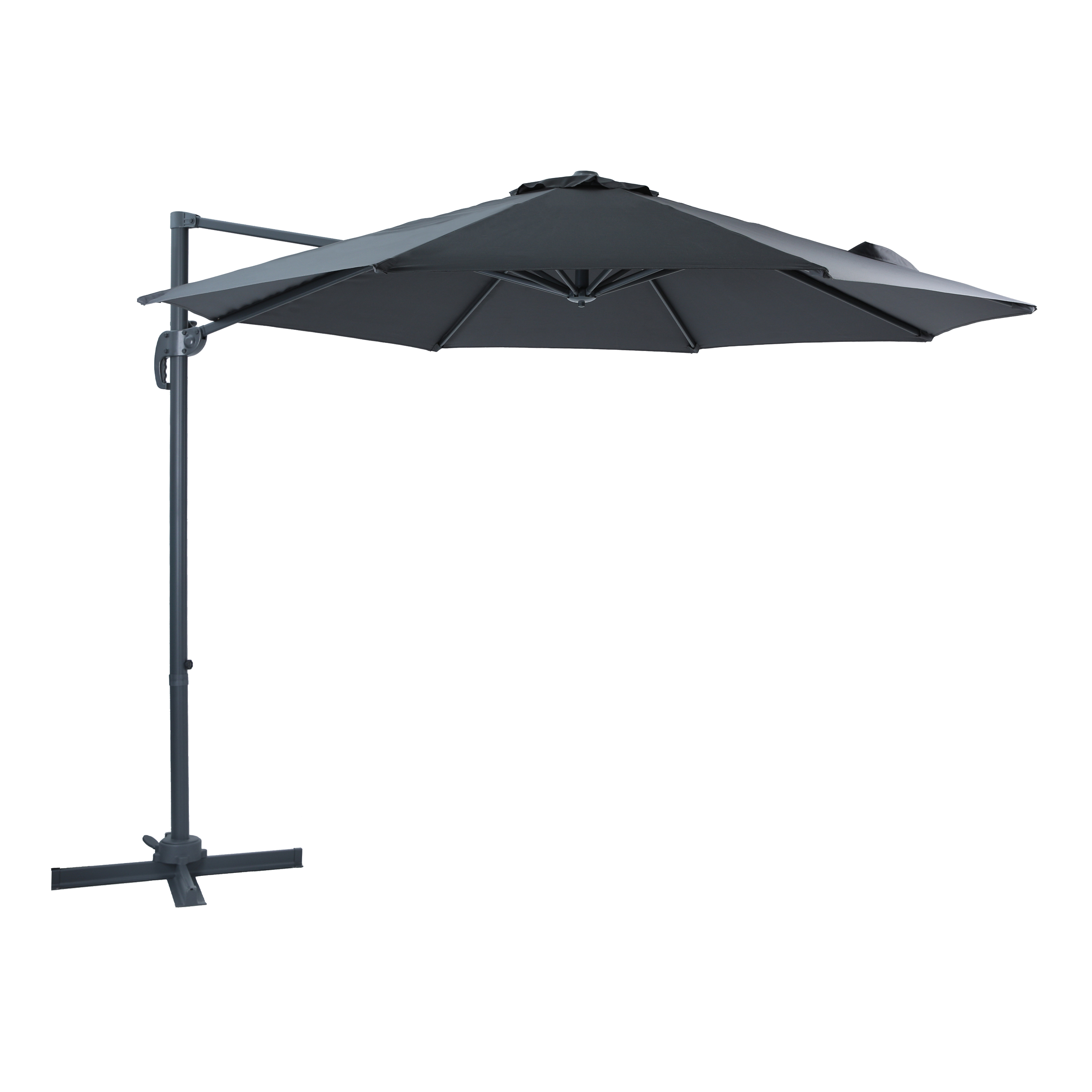 Marisol Parasol déporté Ø 300cm Anthracite/gris