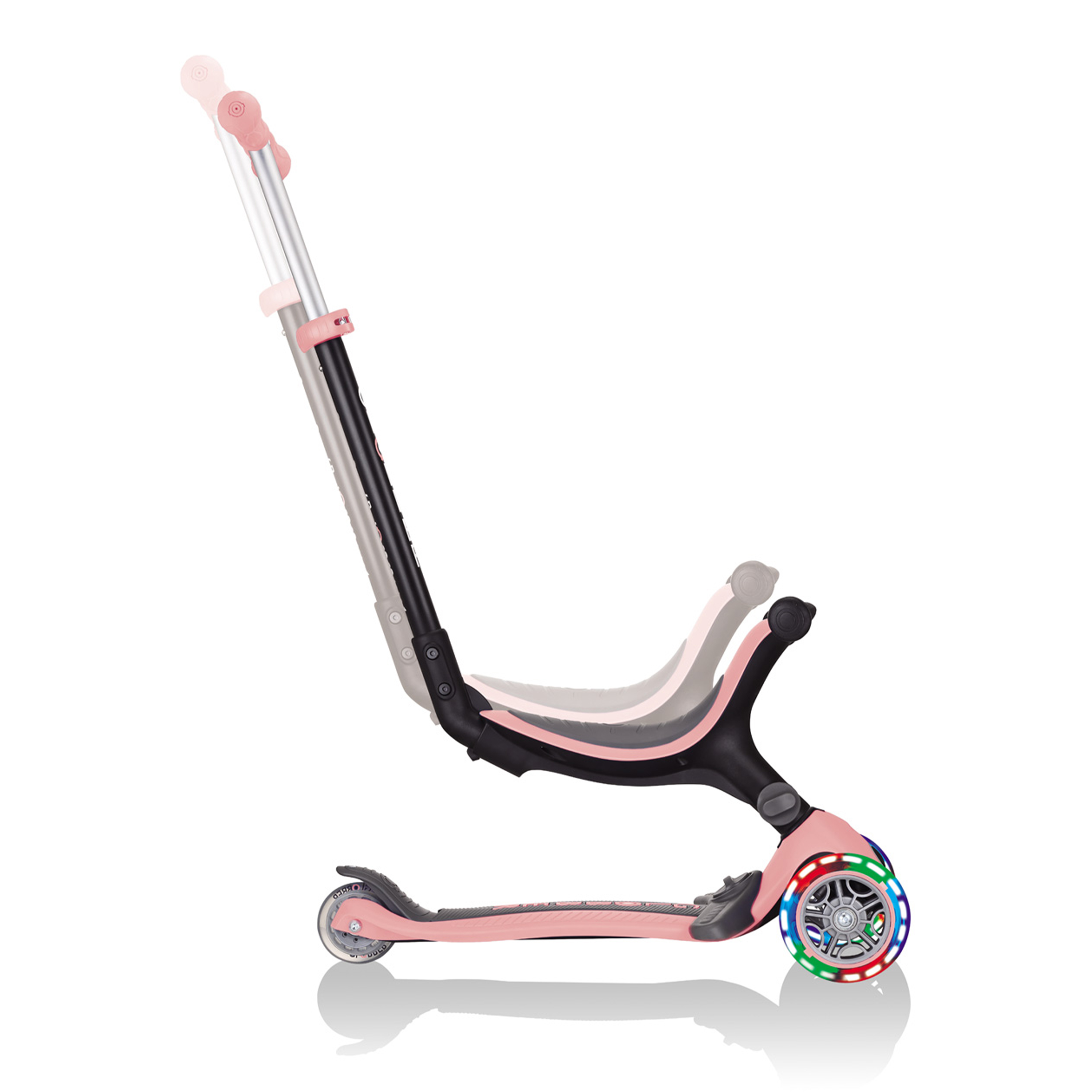 Go Up Foldable Plus Lights 3-in-1 Scooter Pastel Pink