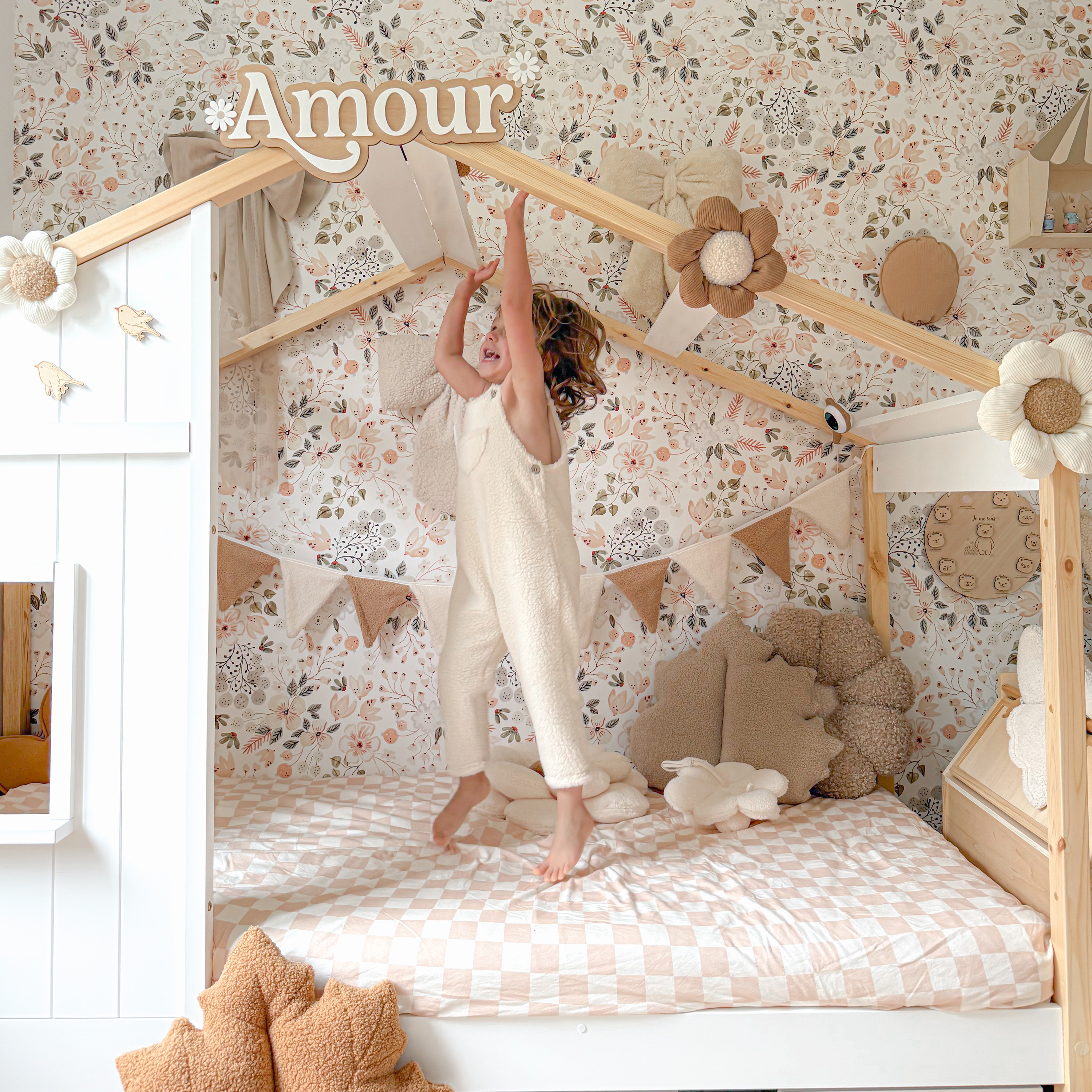 Beau House Bed with Drawer Brown/White – Without Mattress