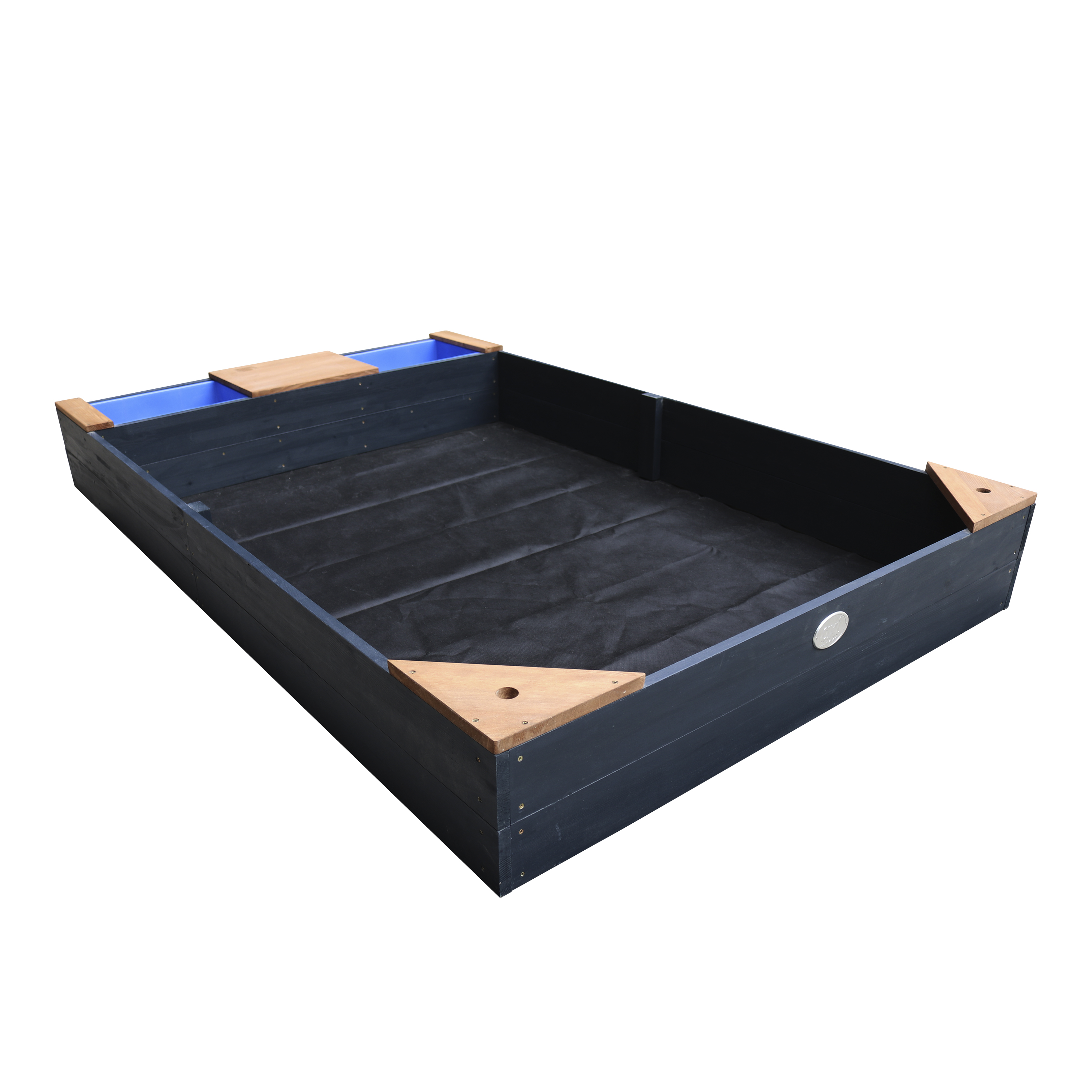 Kelly Sandbox with Bins and Bench Anthracite/Brown