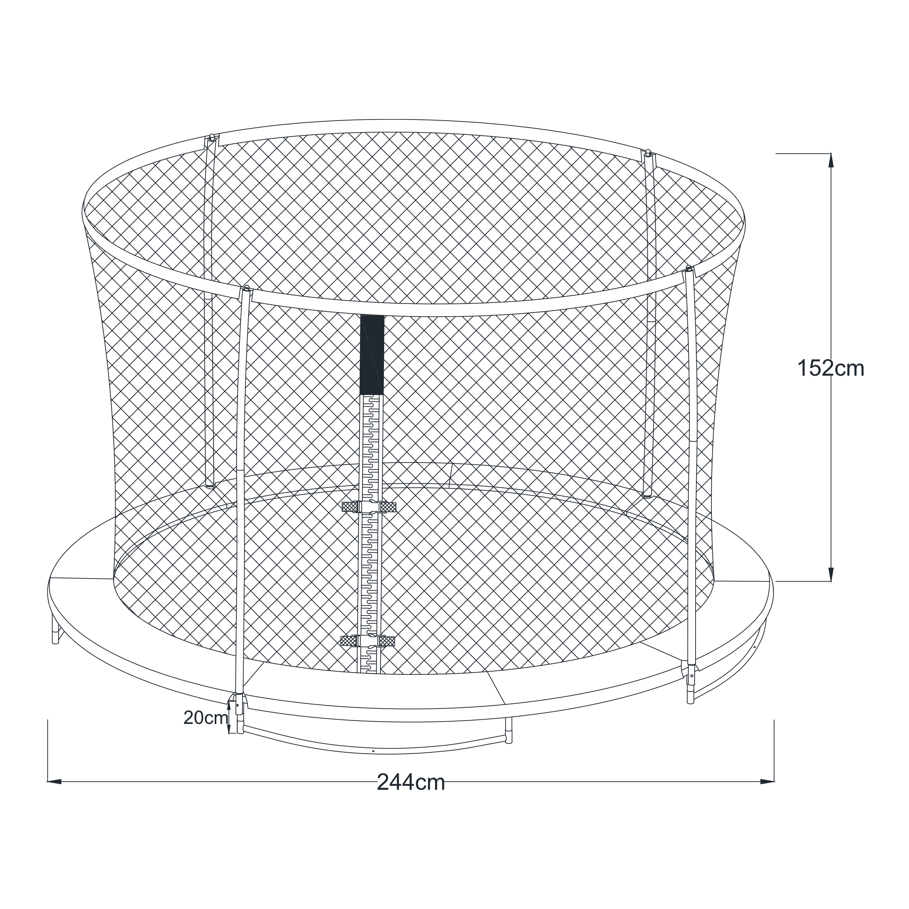 Boston Trampoline 8ft - Inground & onground - Black