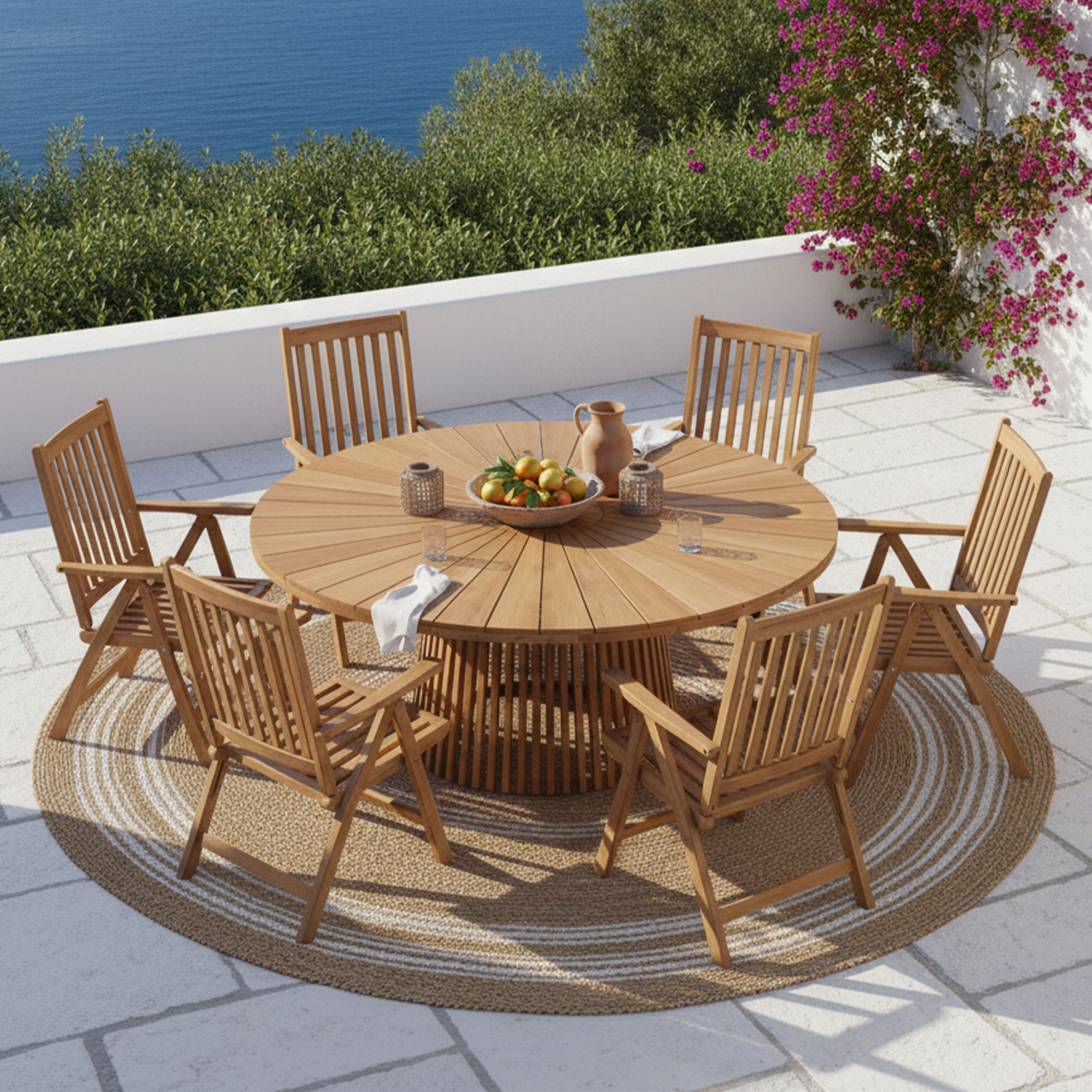 Hani/Nuria 150 cm Tuinset 7-delig Teak