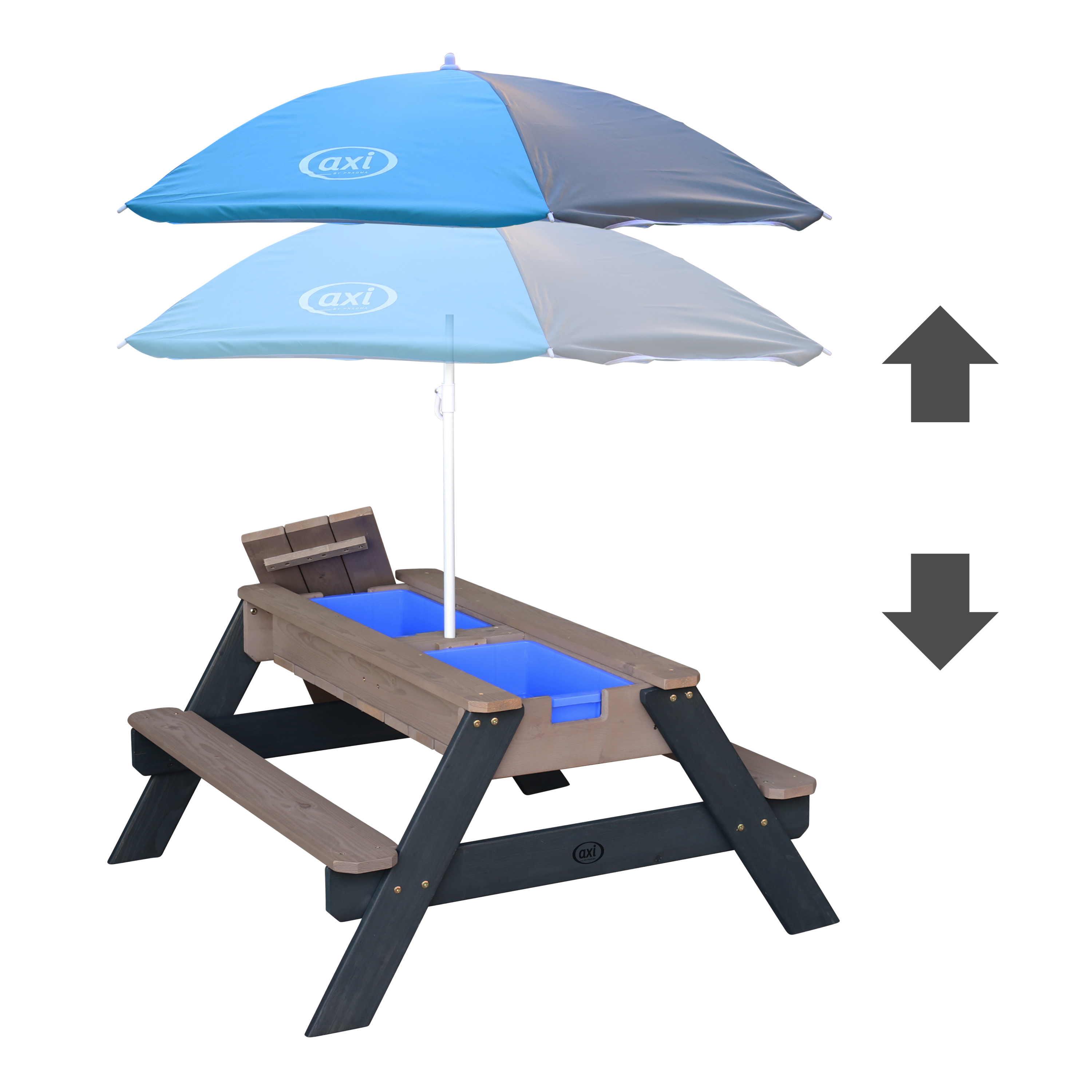 Nick Zand & Water Picknicktafel Antraciet/grijs - Parasol Gr