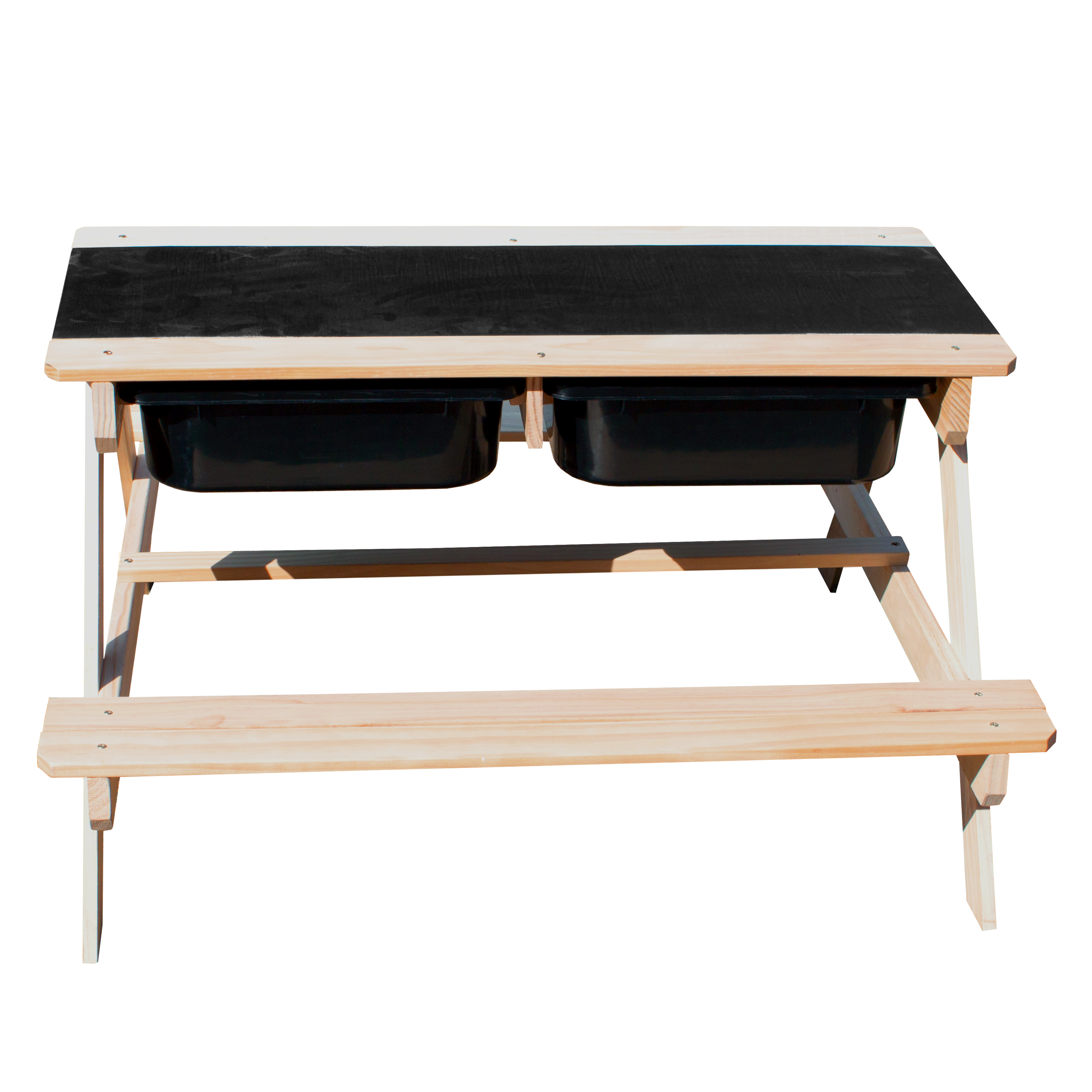 Dual Top 2.0 Sand & Water Picnic Table with Black Bins - Lim