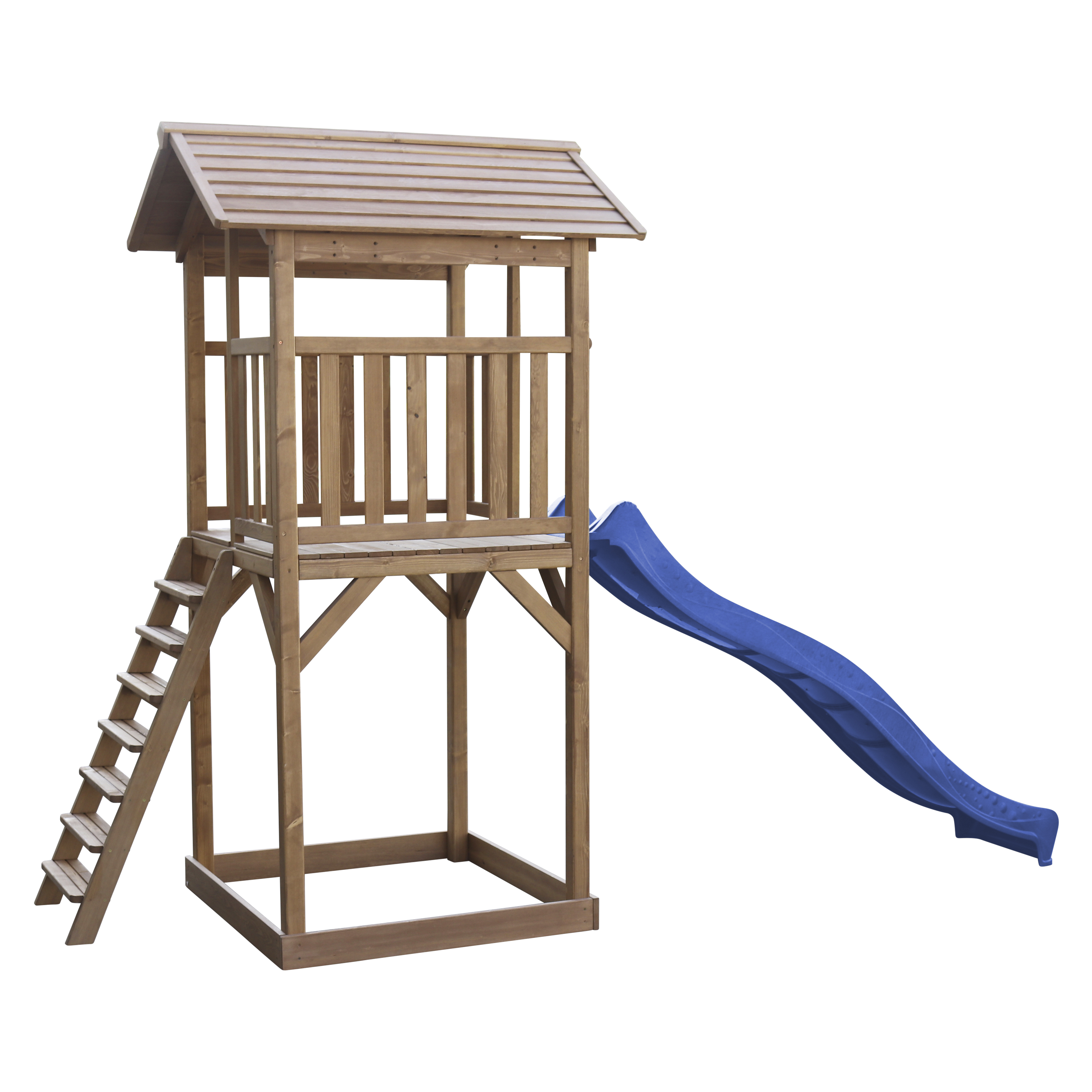 Beach Tower Speeltoren Bruin - Blauwe Glijbaan