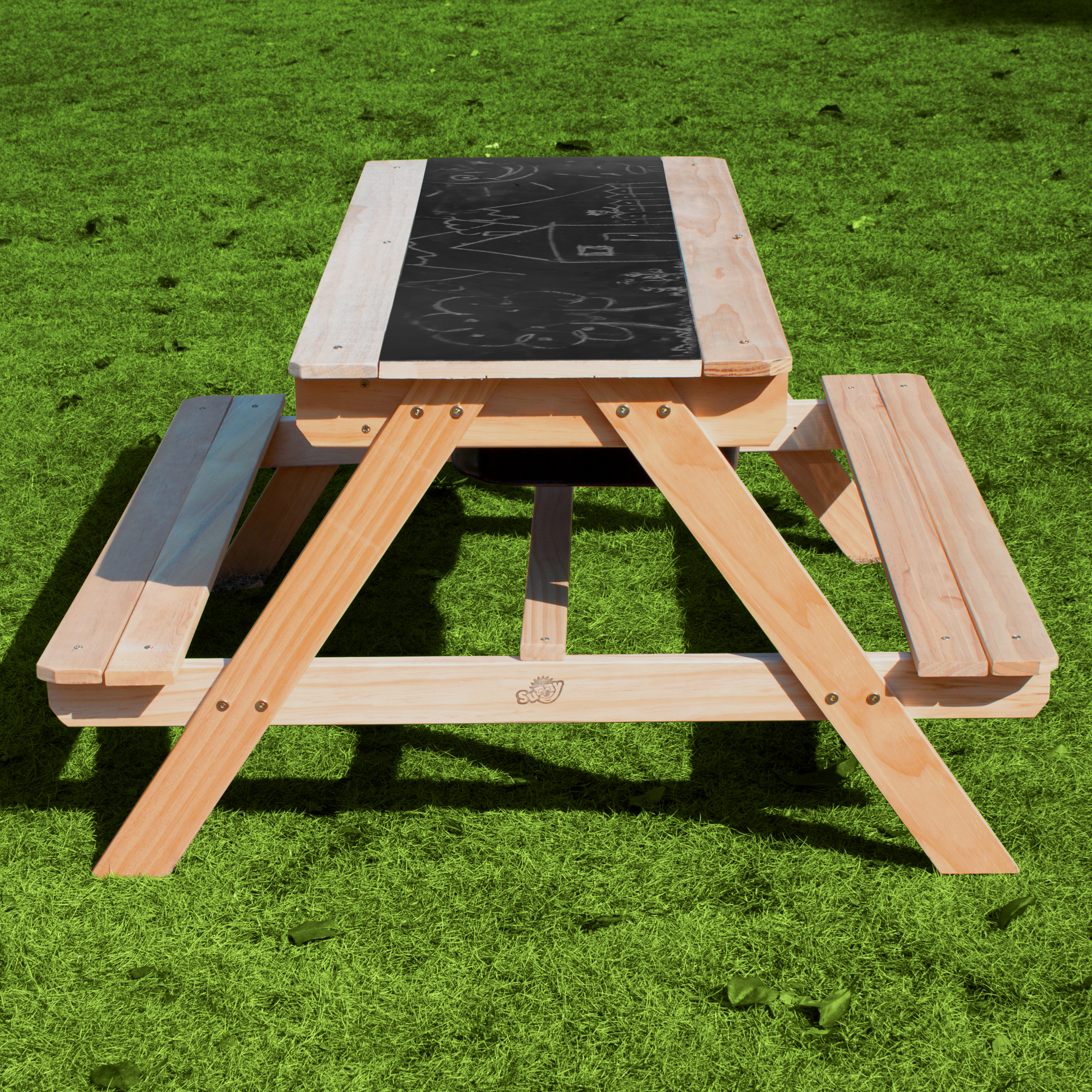 Dual Top 2.0 Sand & Water Picnic Table with Black Bins - Lim