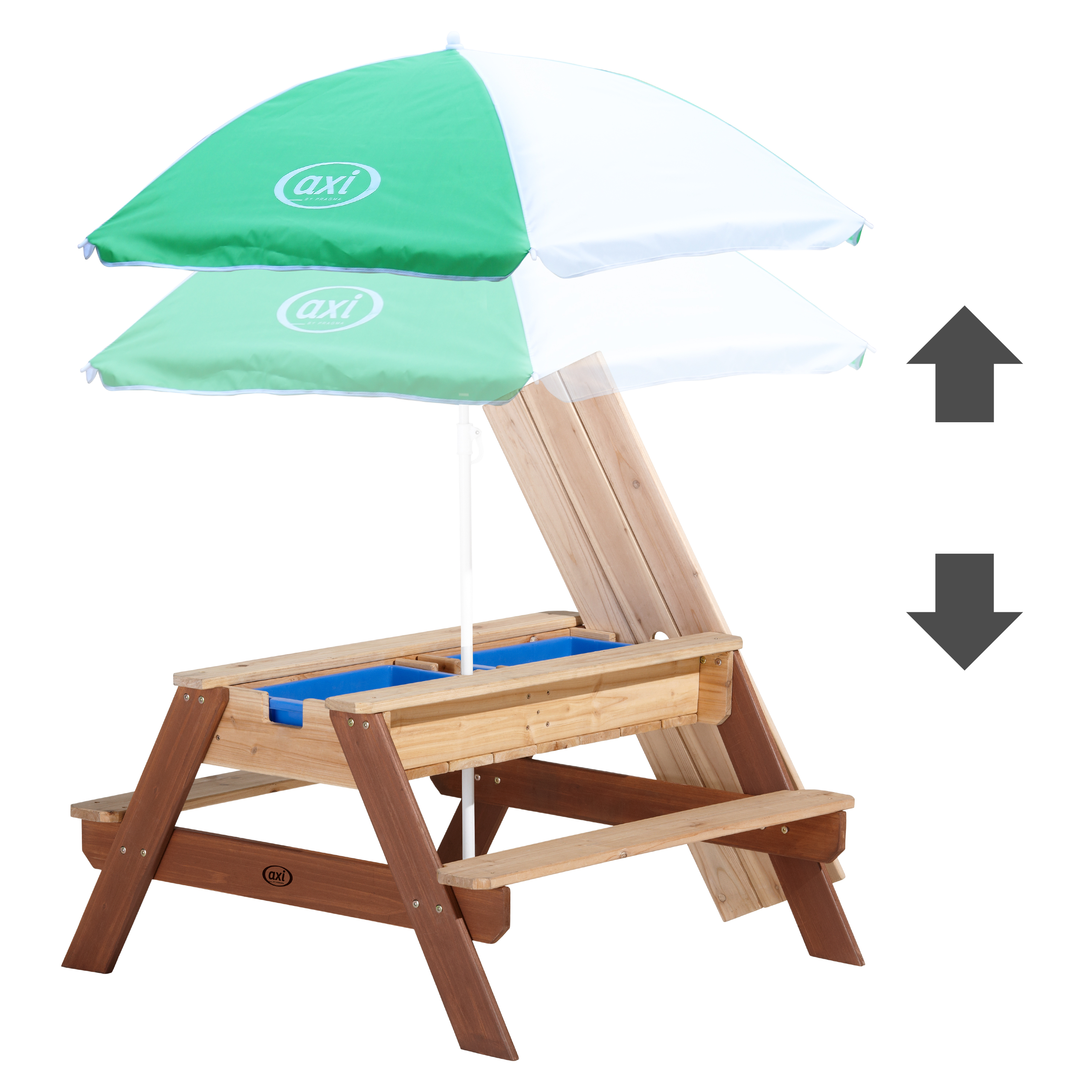 Nick Sand & Water Picnic Table Brown with Umbrella