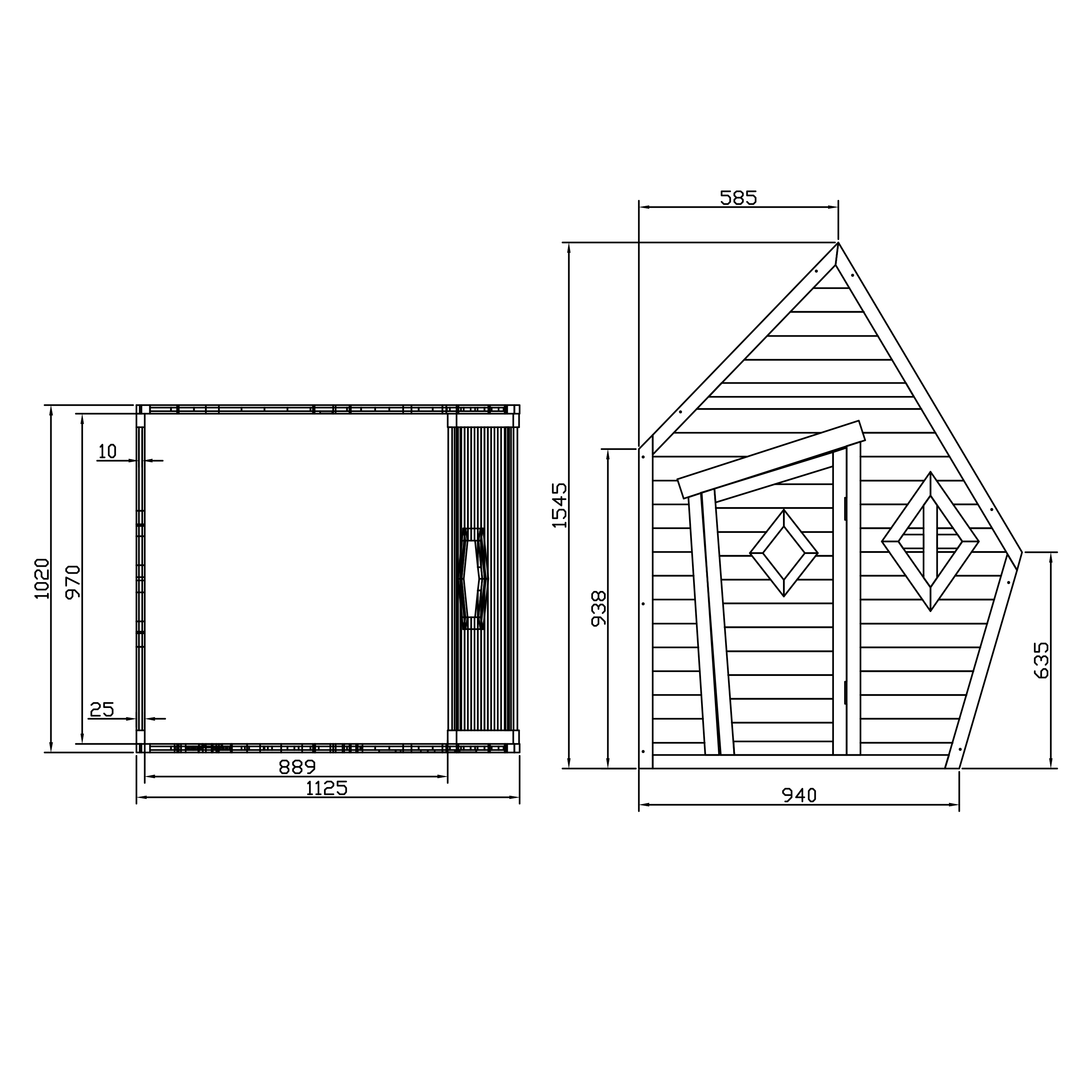Cabin Speelhuis Grijs/wit