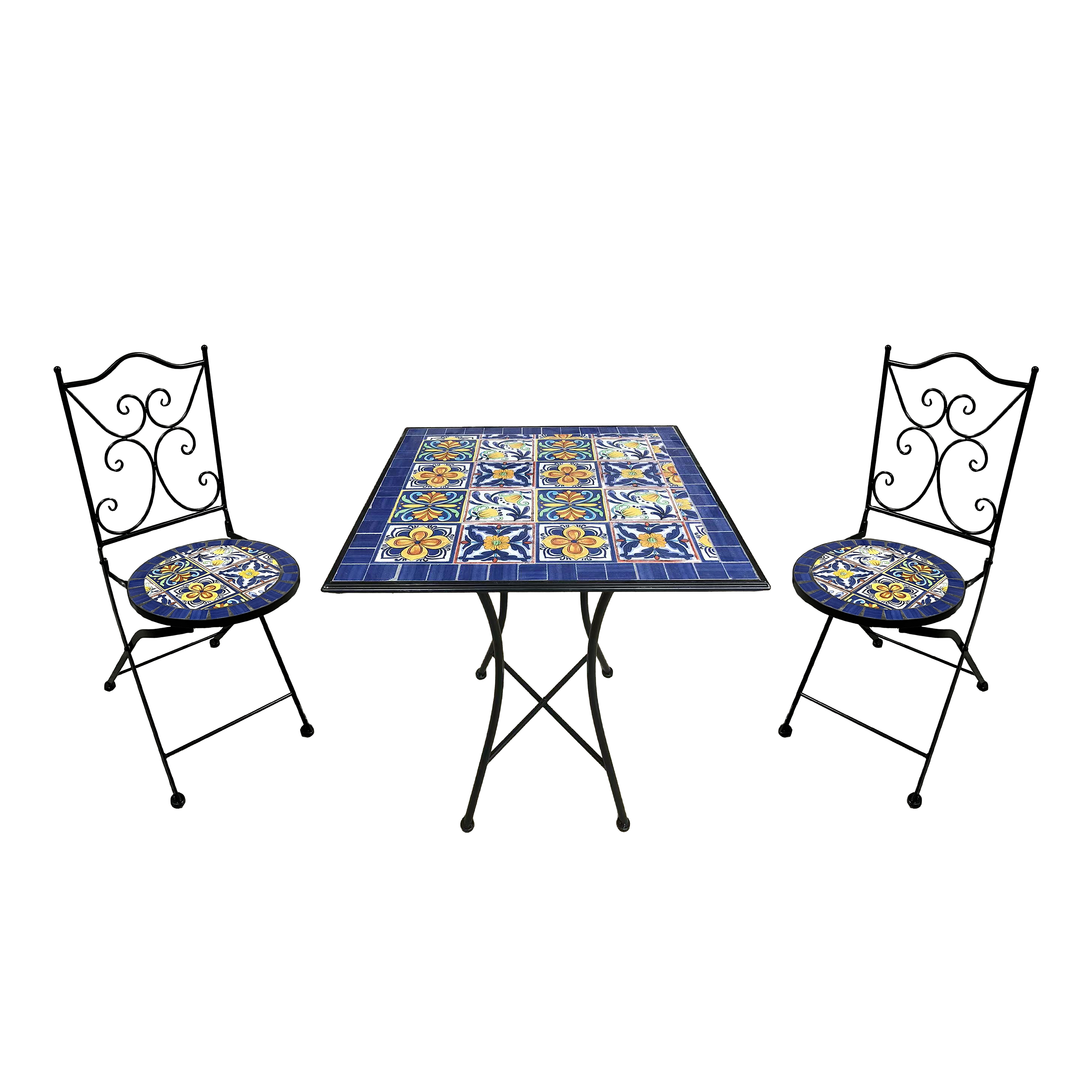 Camilla Mozaïek Bistroset Mediterrane stijl Blauw/geel