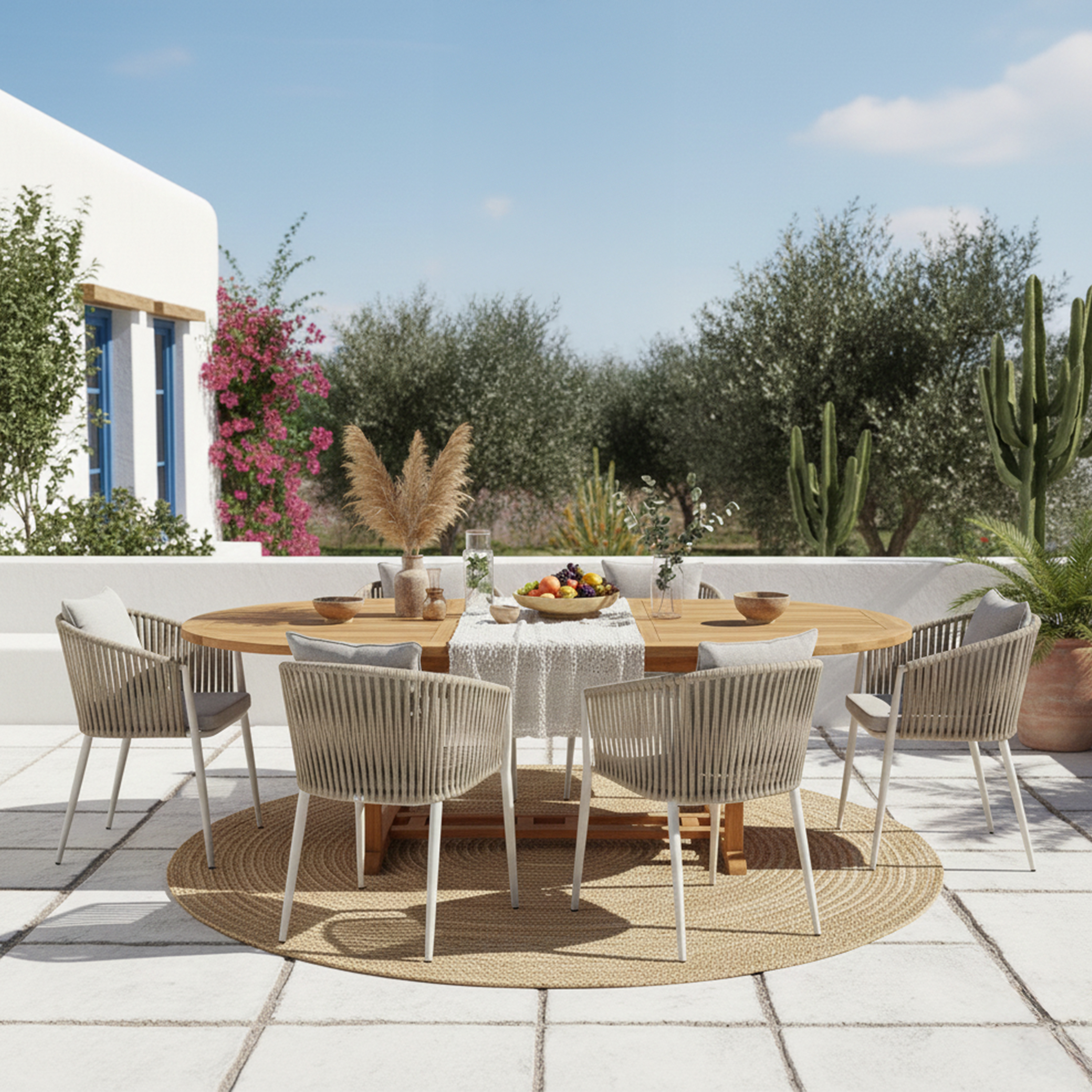 Marzi set - incl. 6 pcs Faye chair - Beige