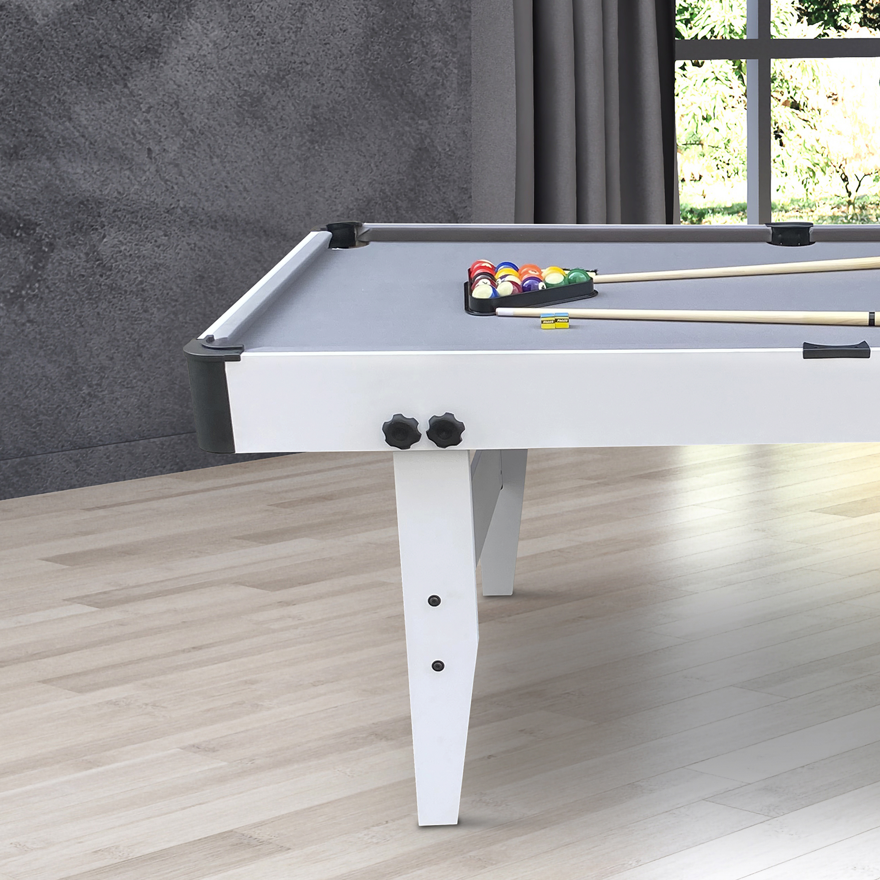 Hustle L folding Pool Table White
