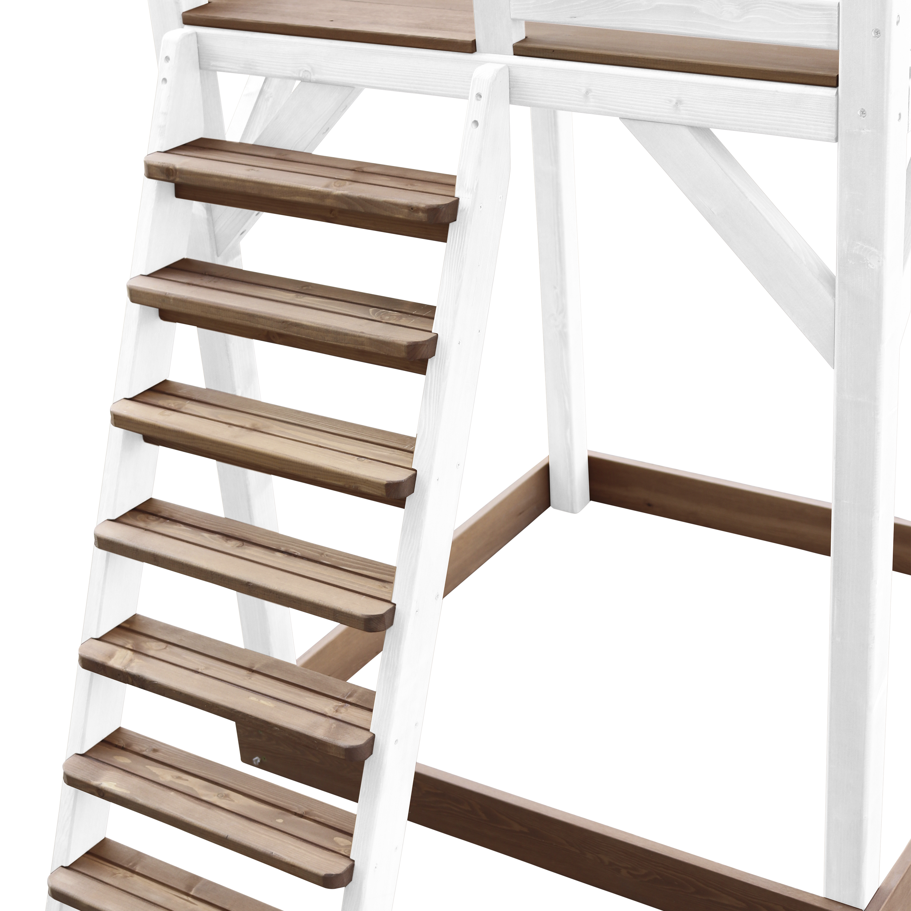 Beach Tower Speeltoren Bruin/wit - Limoen groene Glijbaan