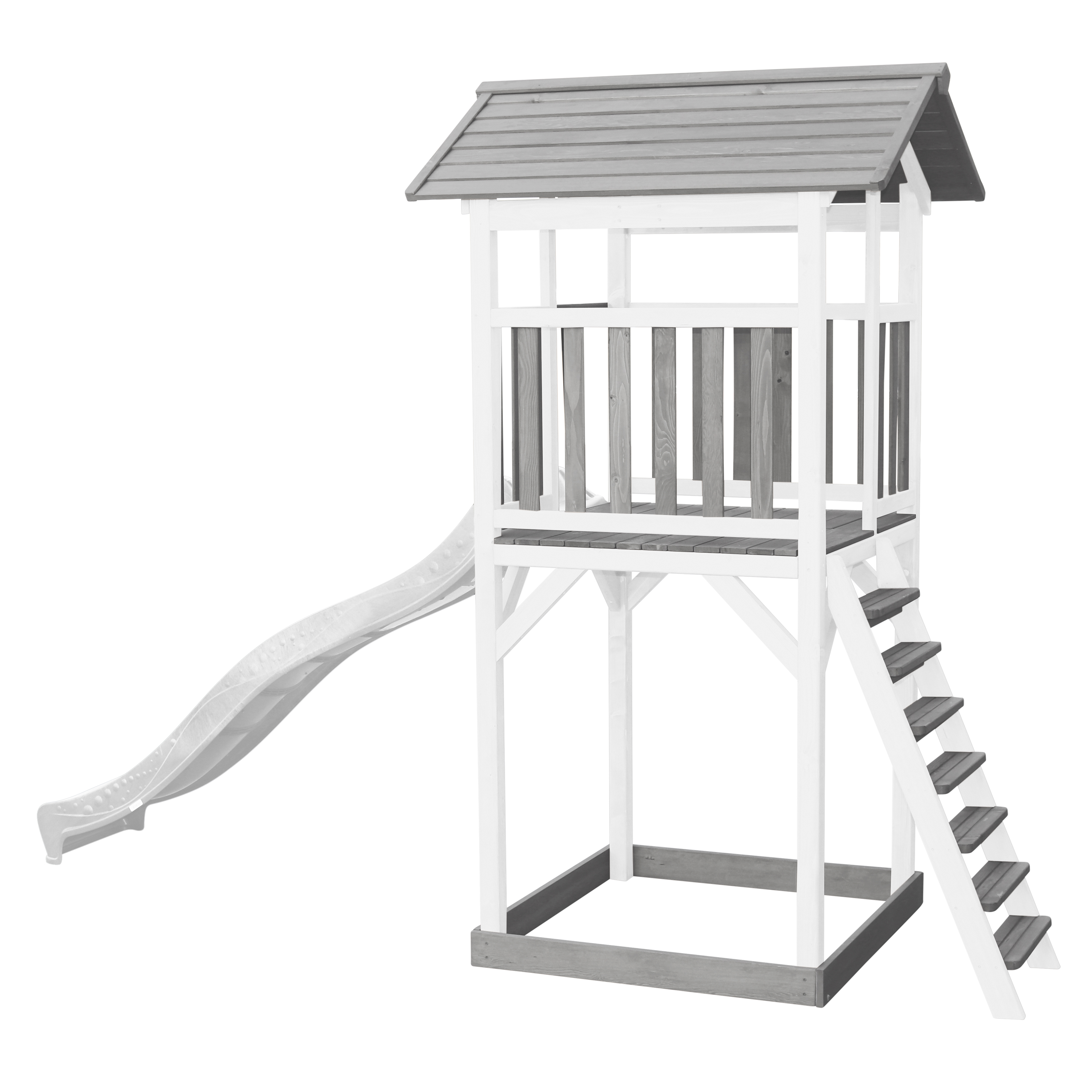 Beach Tower Speeltoren Grijs/wit - Witte Glijbaan