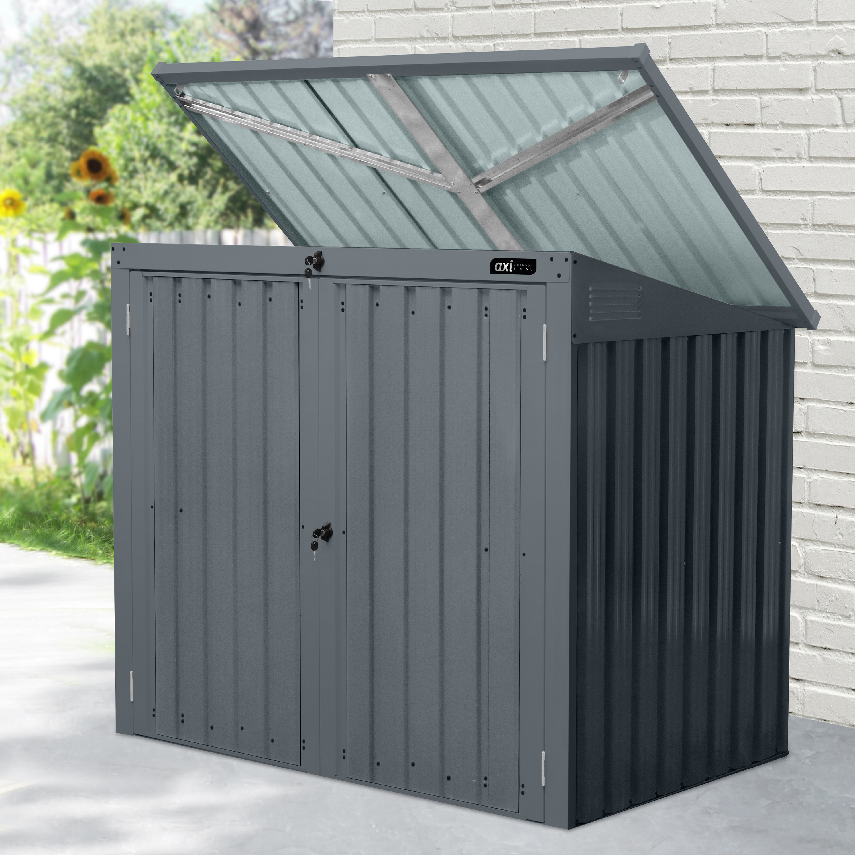 Oscar metalen Containerombouw Tuinkast Antraciet 2x 240L