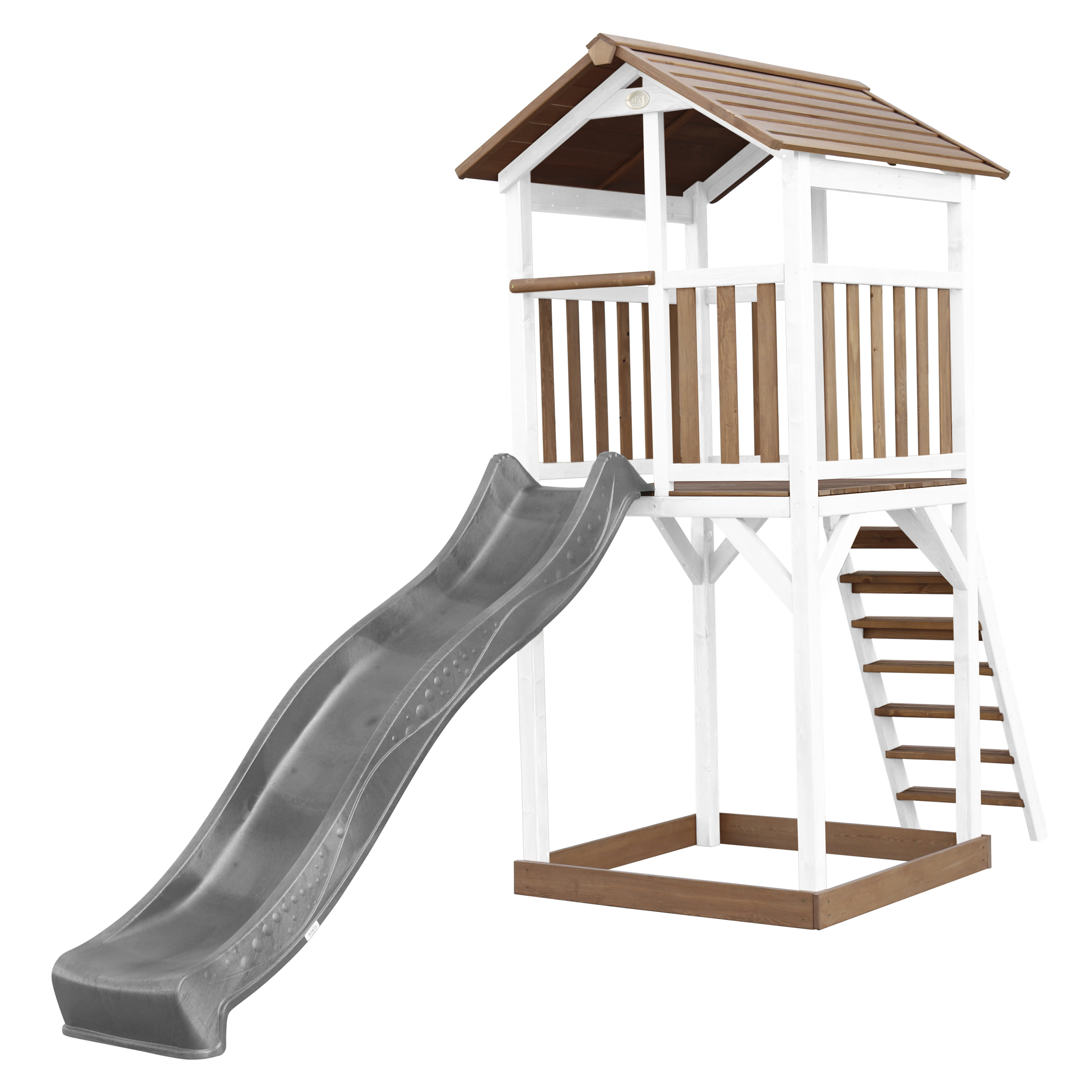 Beach Tower Speeltoren Bruin/wit - Grijze Glijbaan