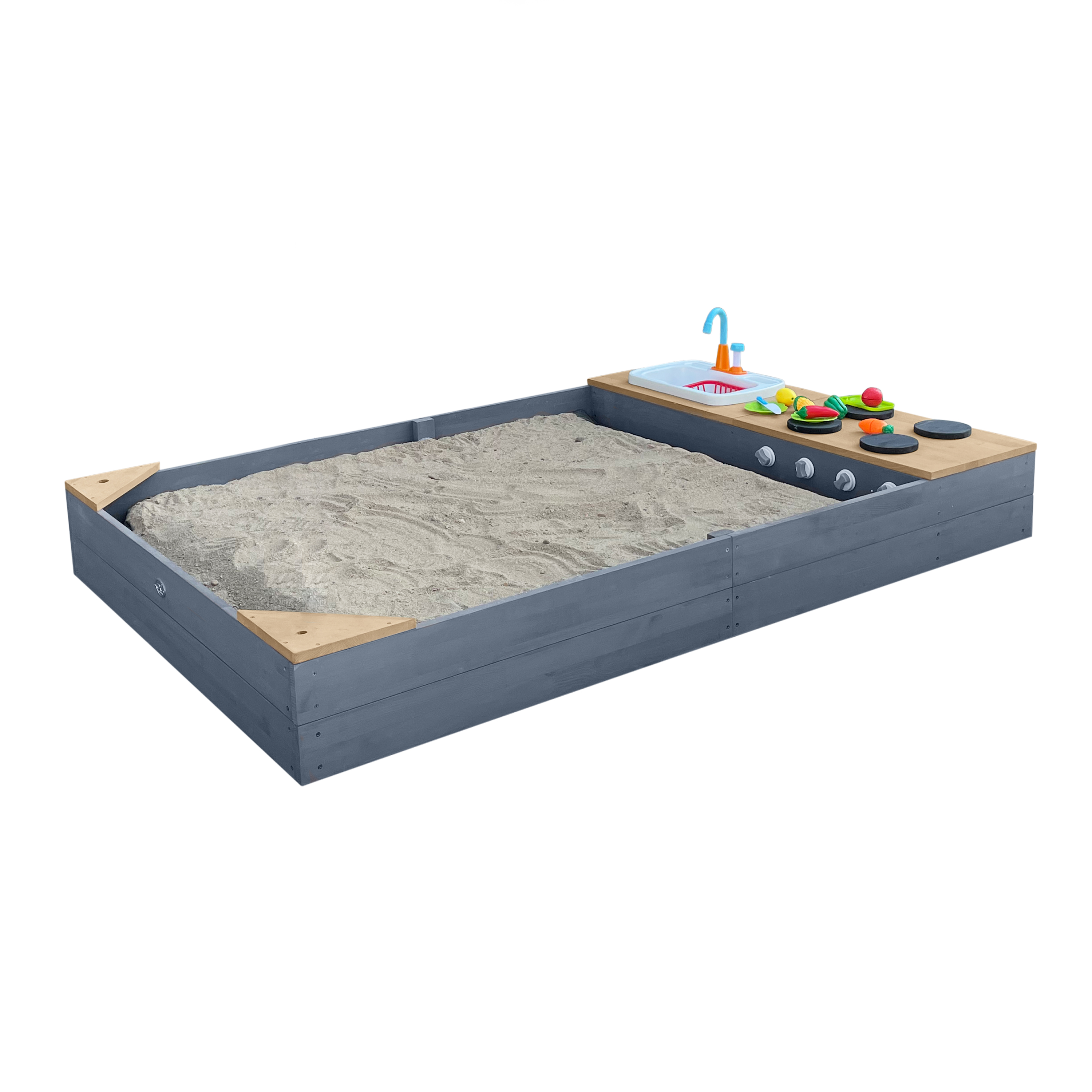Kelly Sandbox with Play Kitchen Grey/brown