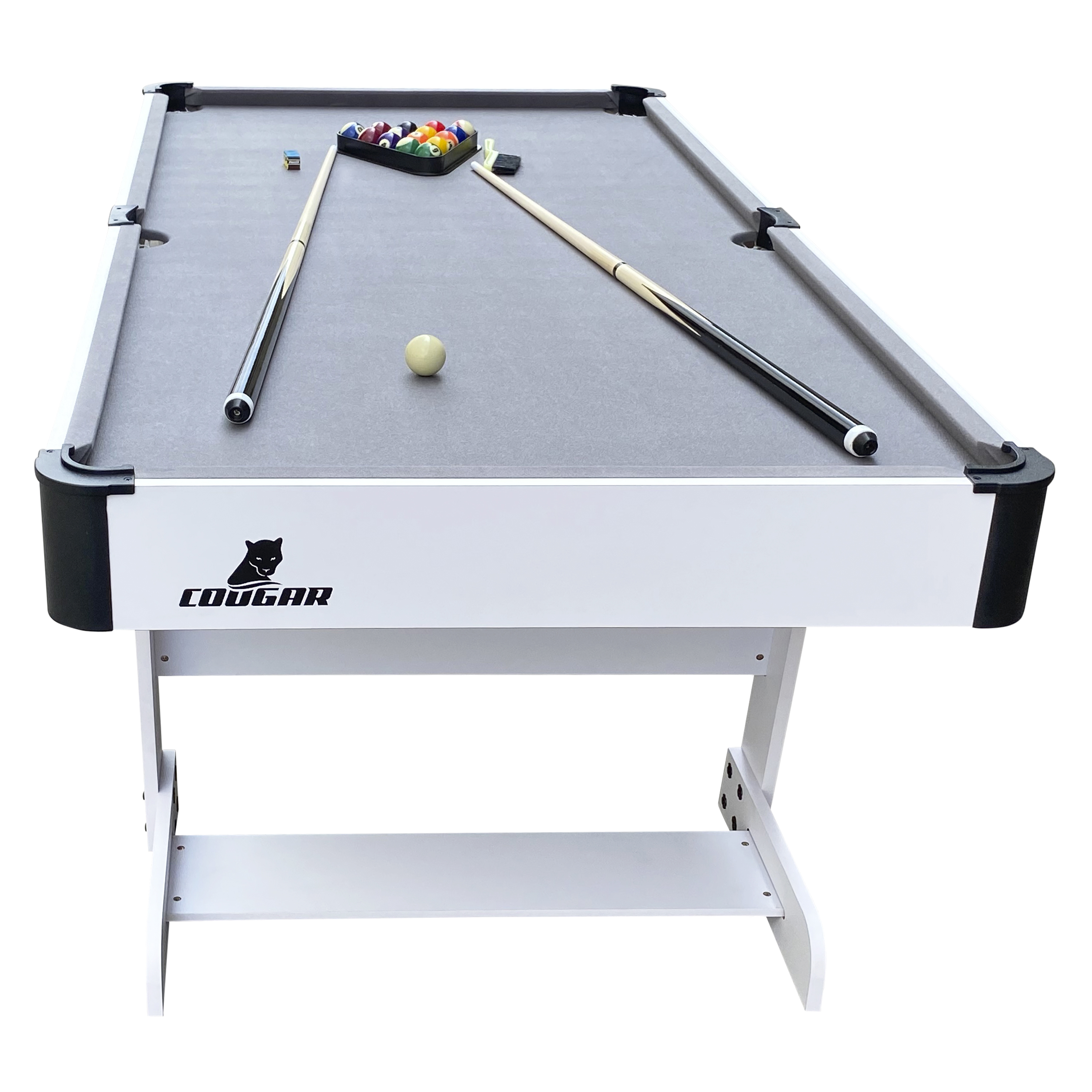 Hustle L folding Pool Table White