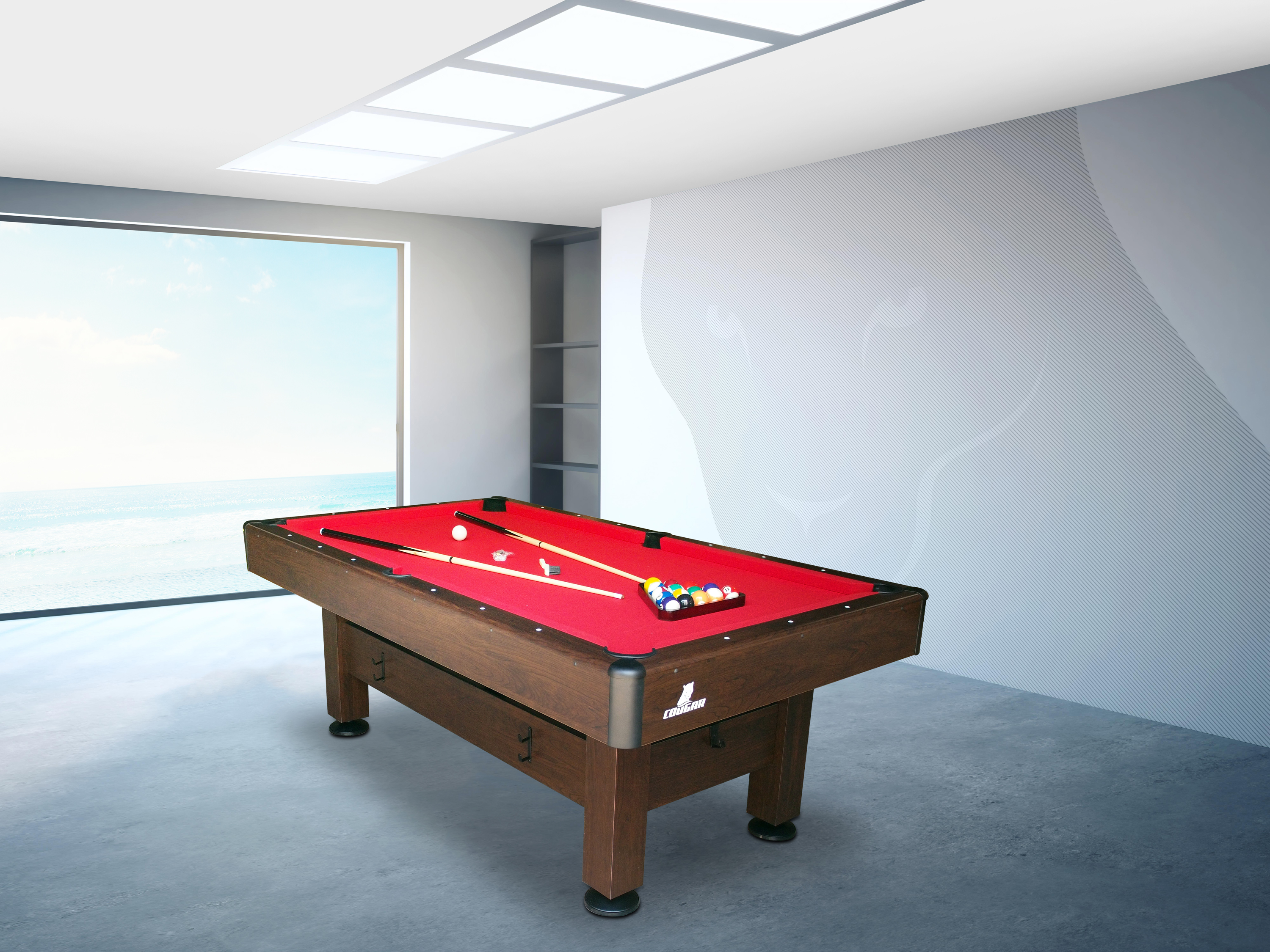 Table de Billard Saphir 6ft marron / rouge pour l'intérieur